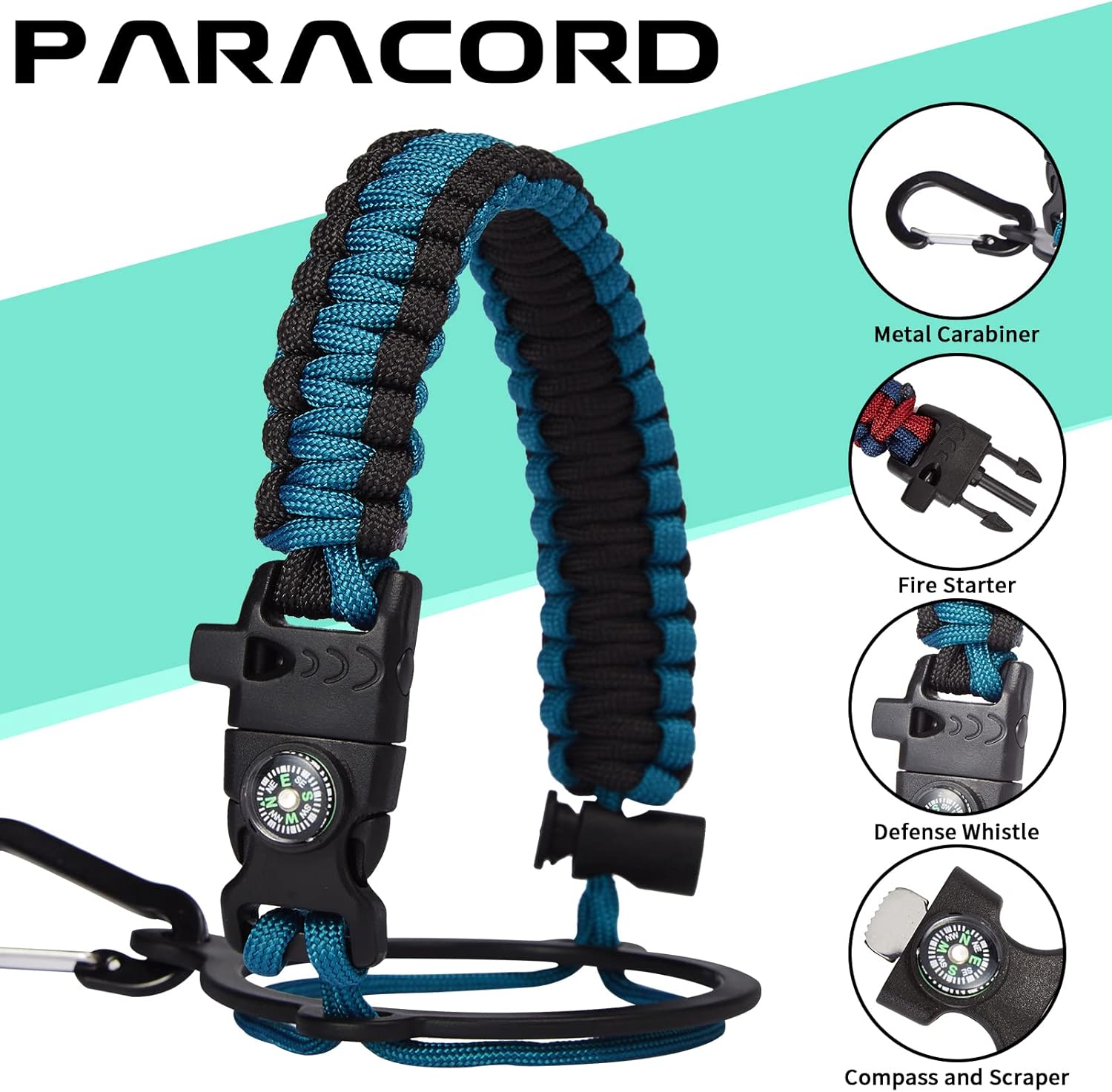 Half-gallon Insulated Water-Bottle with Straw - Stainless Steel Thermo Jug with Spout Straws Lids, Paracord Handle & Bottle Sleeve, 64OZ Vacuum Thermo Water Bottle for Camping Trip - Image 6