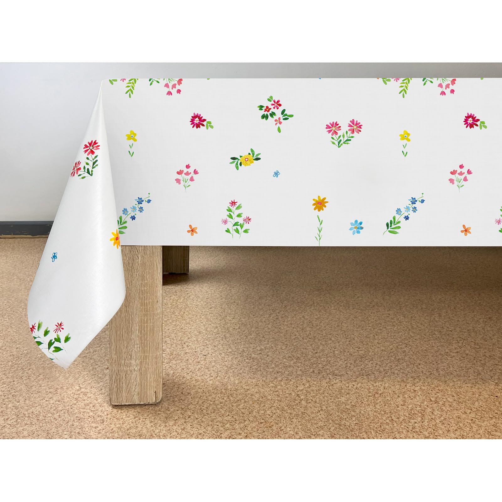 Tovaglia plastificata 140x500 cm | Tovaglia antimacchia in PVC adatta agli alimenti | Tovaglia per esterno impermeabile per giardino e cucina | Tovaglia resistente alle intemperie | Fiori Colorati