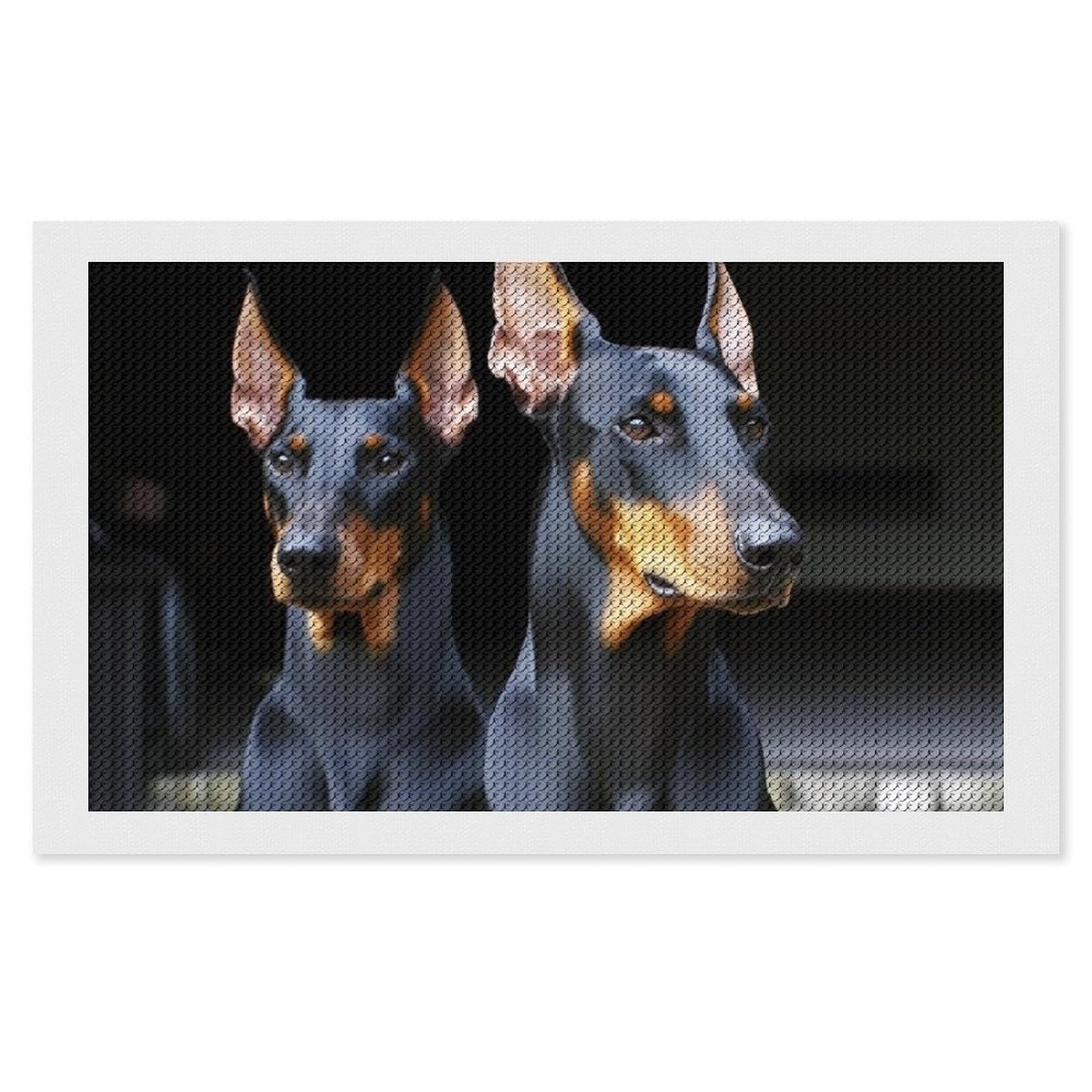 NONHAI Diamond Painting Kits for Adults - DIY Diamond Art Kits for Beginners - Full 5D Paint Drill Diamond Dots Paintings- Doberman Diamonds Pictures Gem Art and Craft Wall Decor 12"x20"