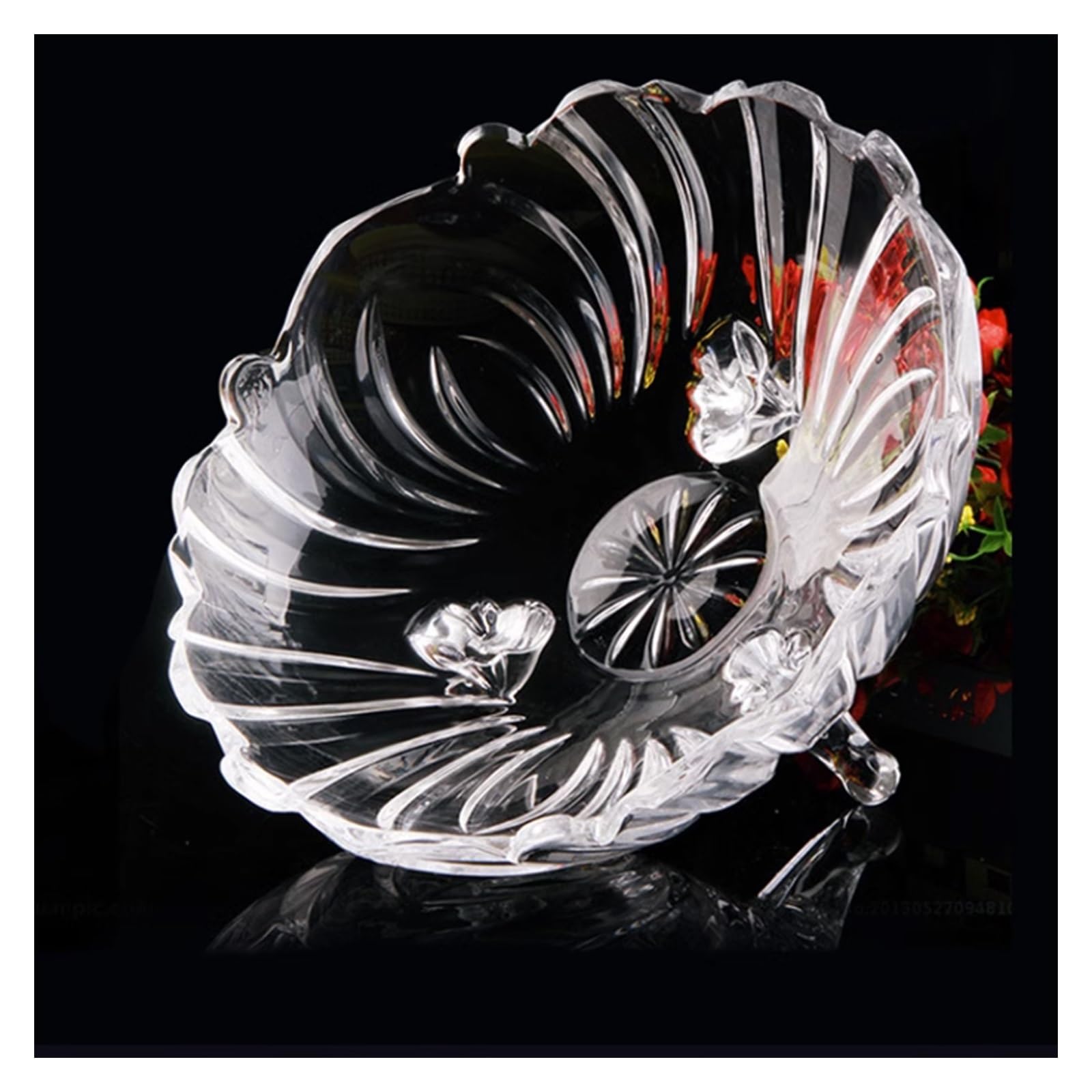 Plat de fruits 2 pièces style domestique moderne salon table basse assiette à collation créative en verre de couchage fruits sur pulvérisation transparente grande
