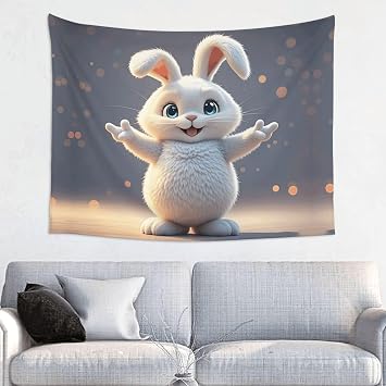 LMNGH Hug Bunny Tapestry for Bedroom Wall Hanging Decor Aesthetic Tapestries 29'' x 37'' Wall Decoration Posters Boho Tapestry for Living Room Dorm Home Decor