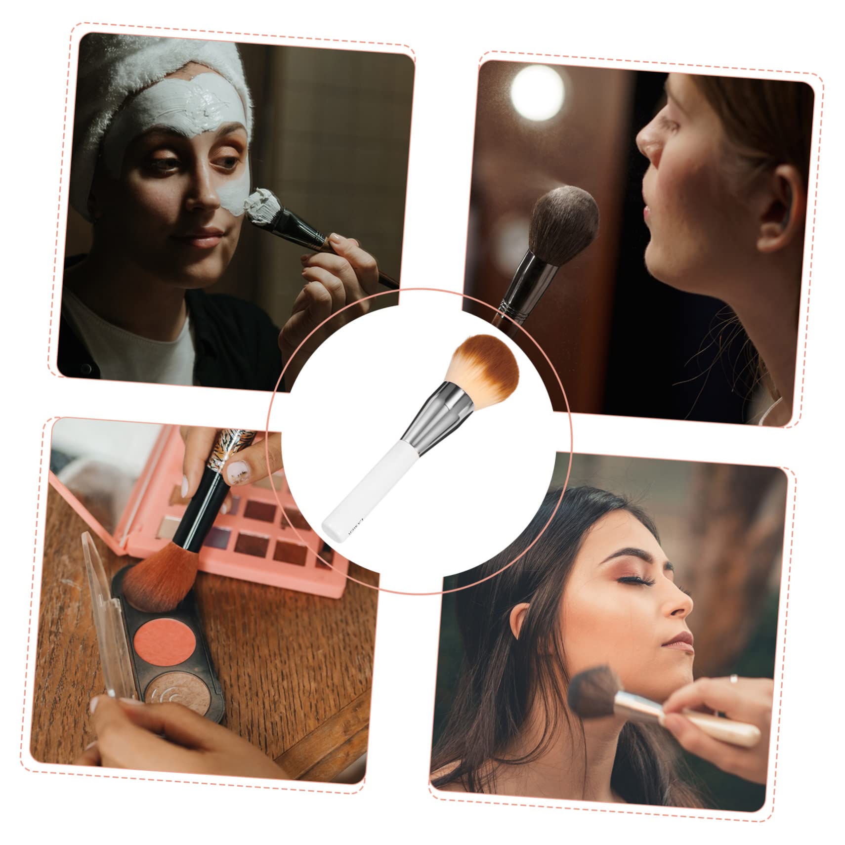 FRCOLOR Foundation Brush for Women Fluffy Synthetic Makeup Brush Blush Powder Tool for Cosmetics