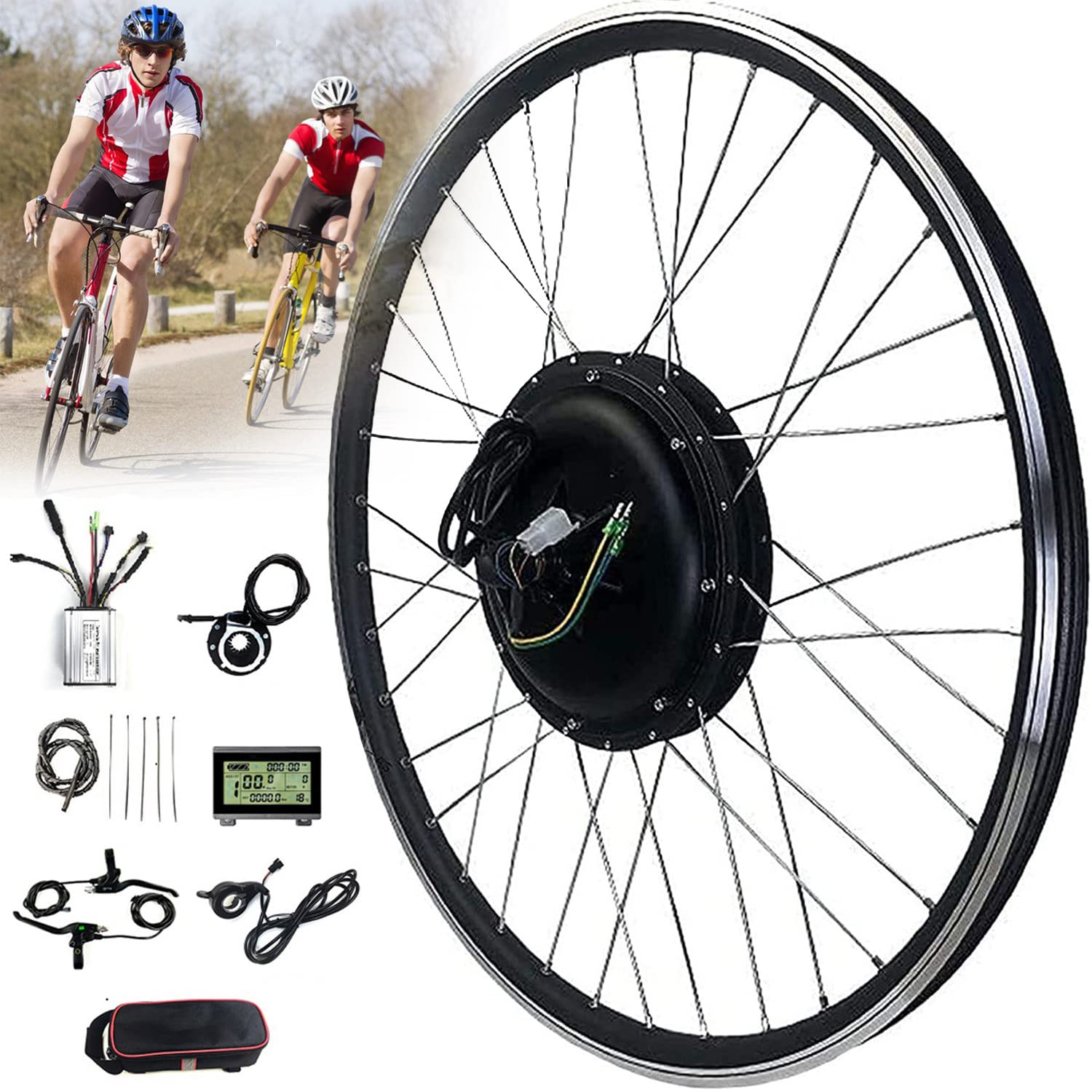 Kit di conversione Ebike 20 ”, 24”, 26 ”, 27,5”, 28 ”, 29”, 700c Kit di conversione E Bike Kit di conversione Bici elettrica Ebike (Cassetta Posteriore) 36V/250W-26inch