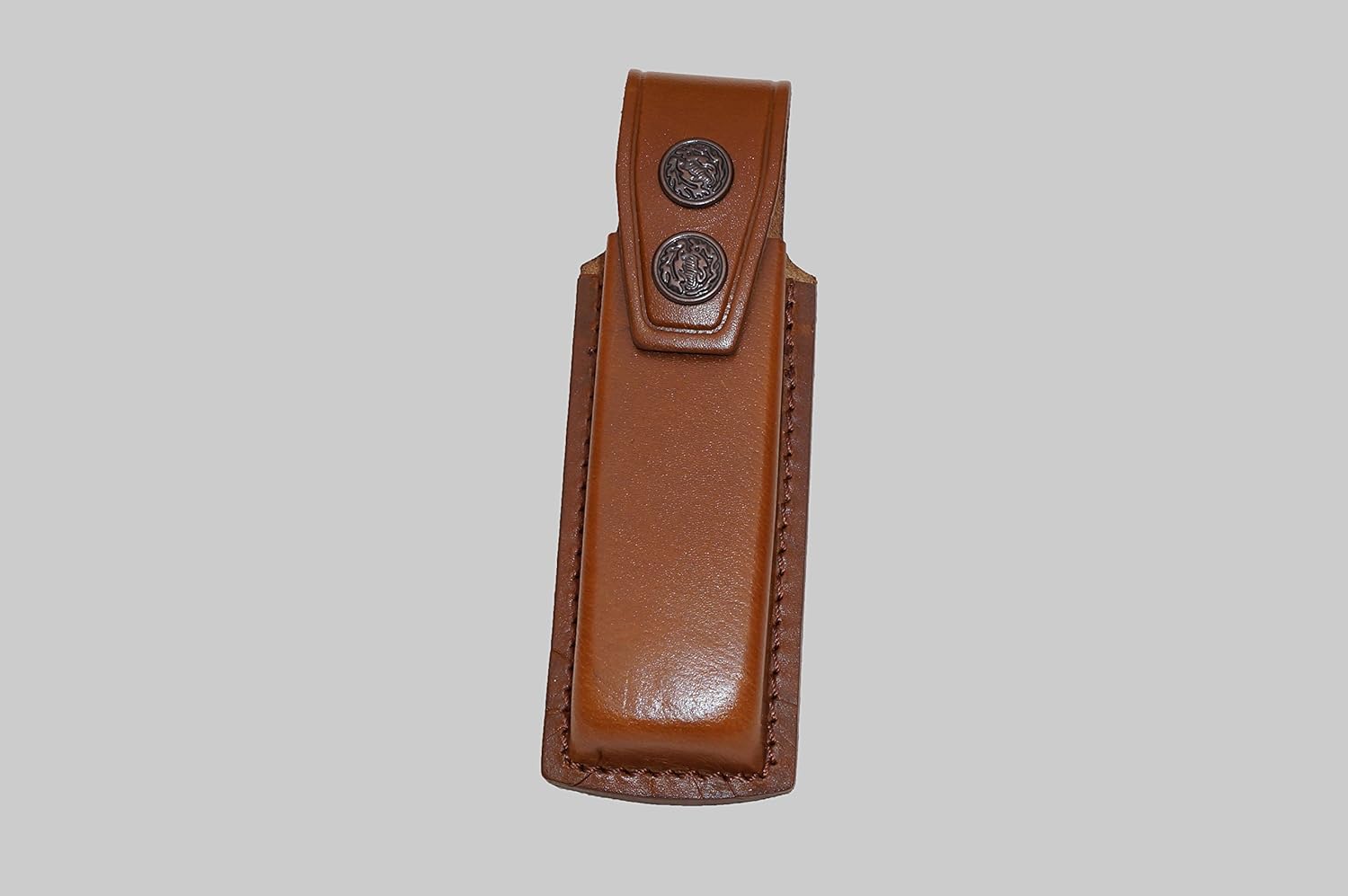 KM091 Handmade Leather Single Magazine Pouch/Carrier/Case with Belt Clip for Glock 17 19 22 23 (Brown)