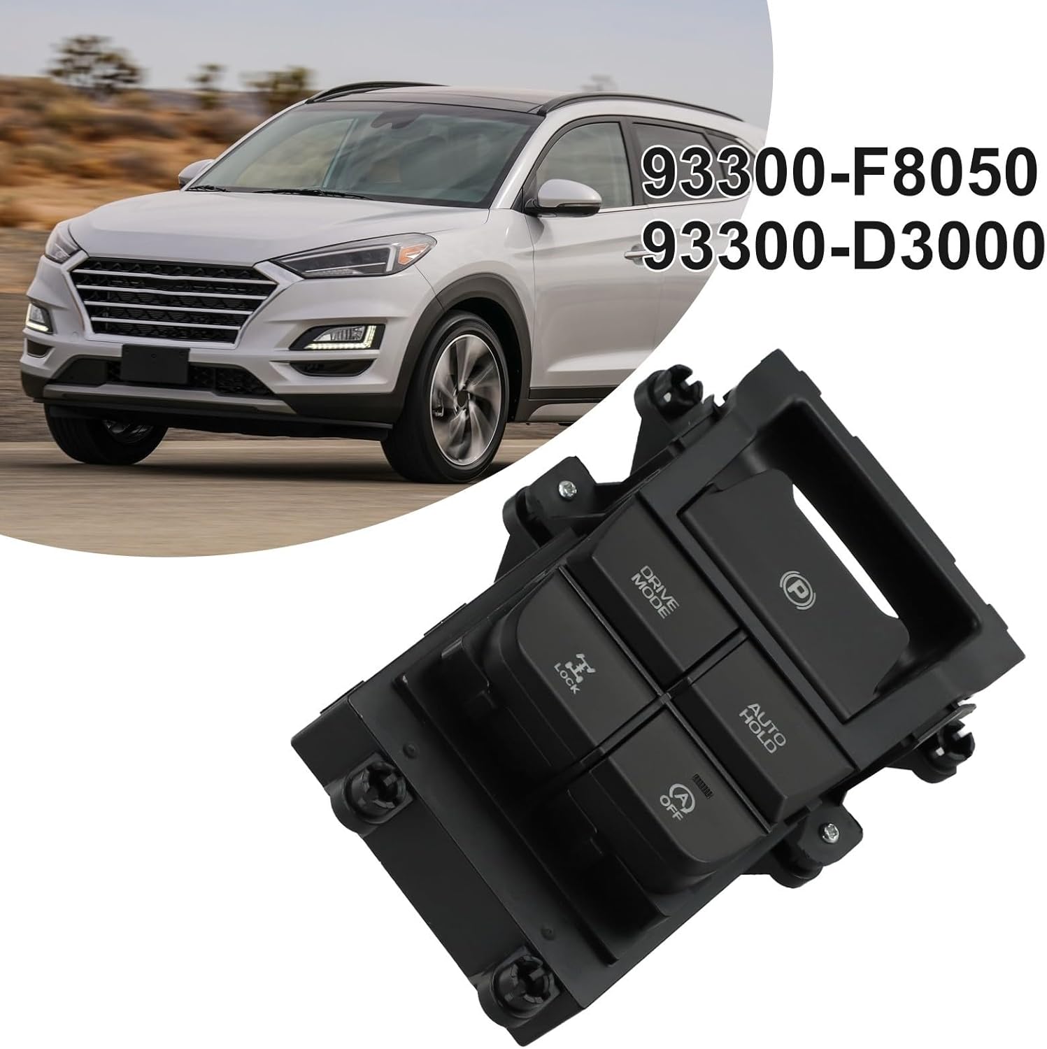 Black Console Electronic Handbrake Parking Brake Switch Compatible for Hyundai Tucson 2015-2019 Replacement Interior Multi Switch OEM 93300-D3000 93300-F8050