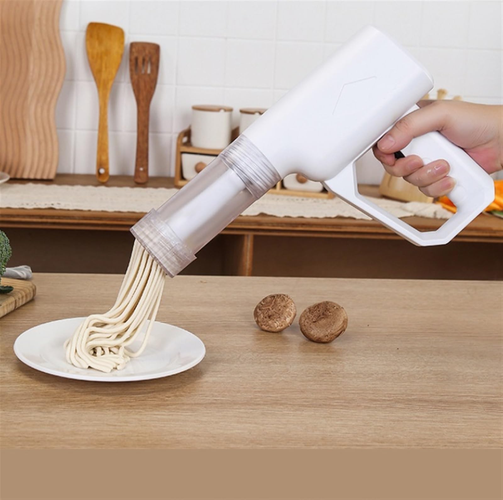 Máquina de Pasta Fresca Máquina Eléctrica Para Hacer Pasta Portátil Para Fideos De Plástico Para Para Uso Doméstico Viajes y Picnics