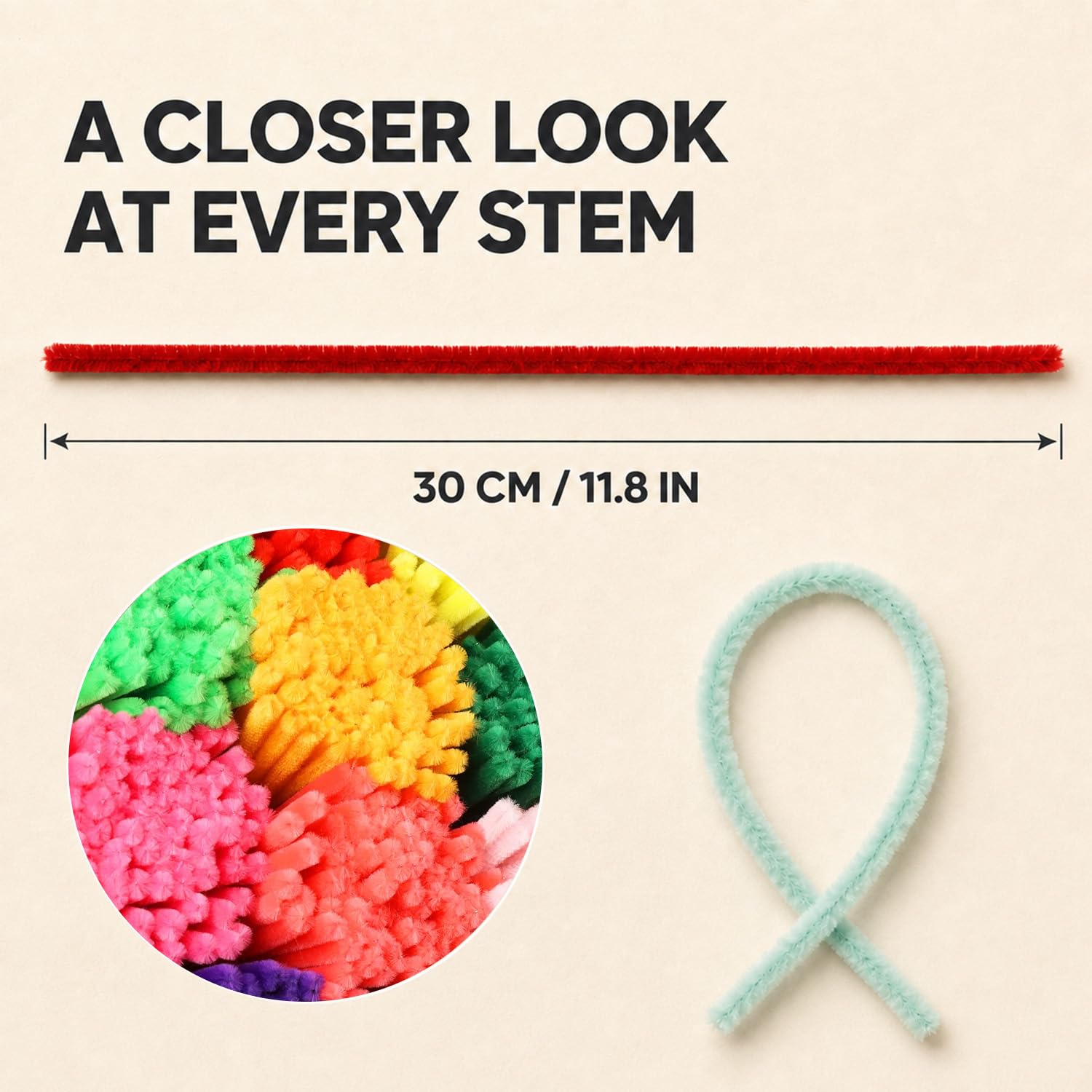 Pipe Cleaners Bulk, Colorful Chenille Stems for Kids Crafts, DIY Projects