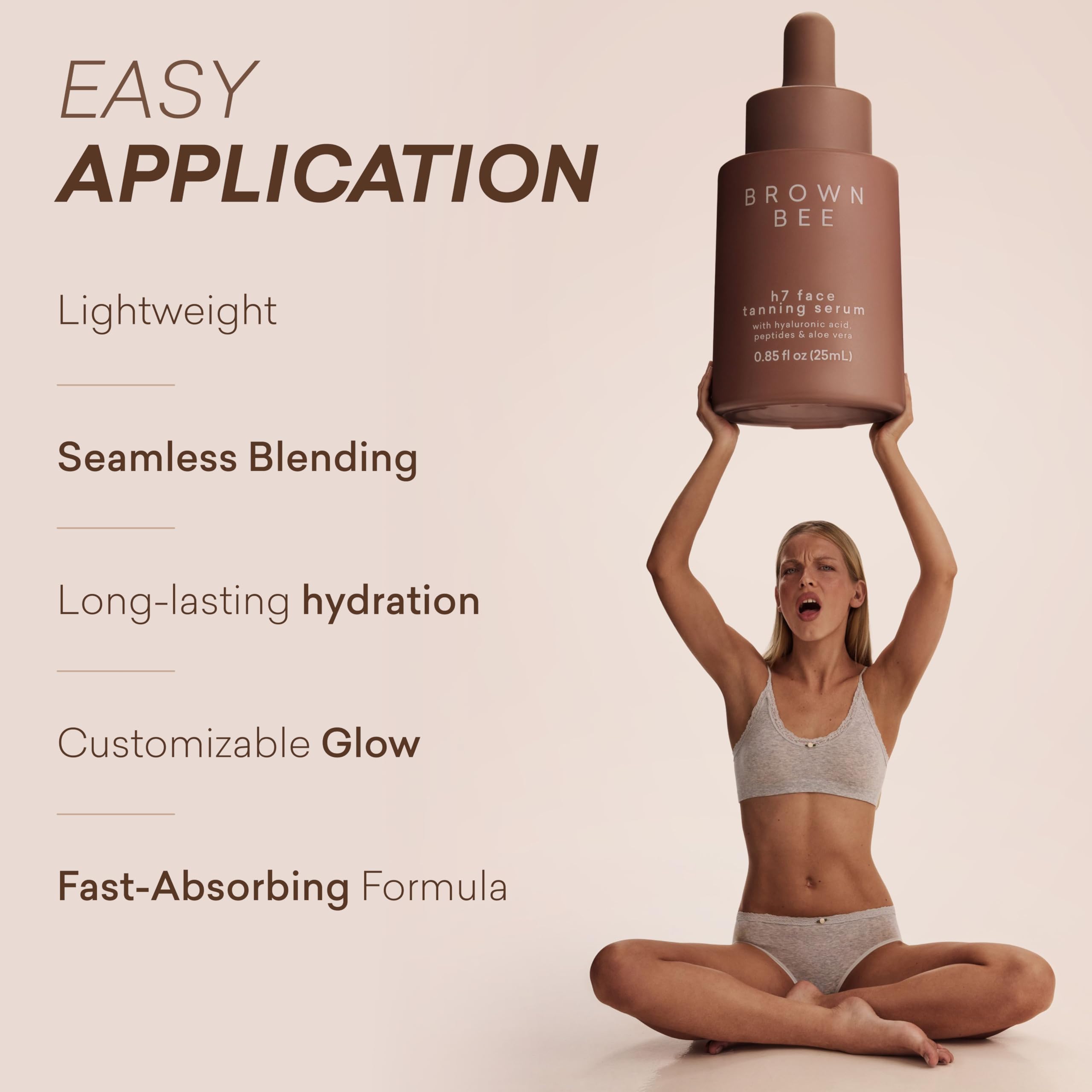 Brown Bee H7 Face Self-Tanning Serum 25 ml with Hyaluronic Acid & Aloe
