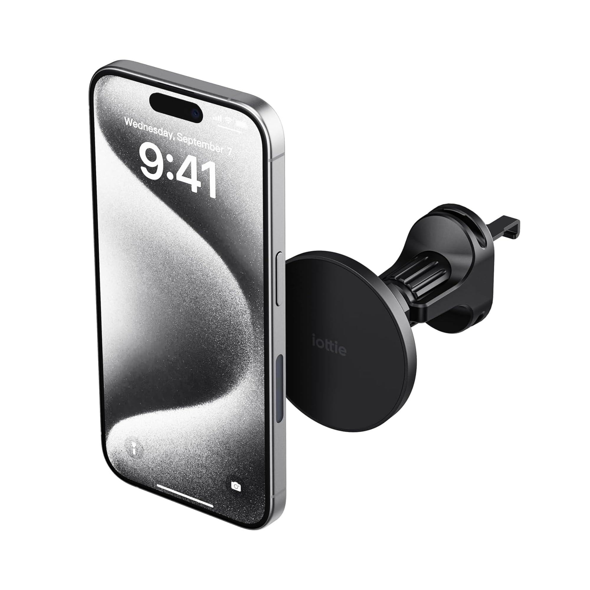 iOttie iTap 3 Magnetic Air Vent Car Mount Phone Holder with Magnetic Ring Adapter. Compatible with MagSafe, iPhone, and Android Smartphones