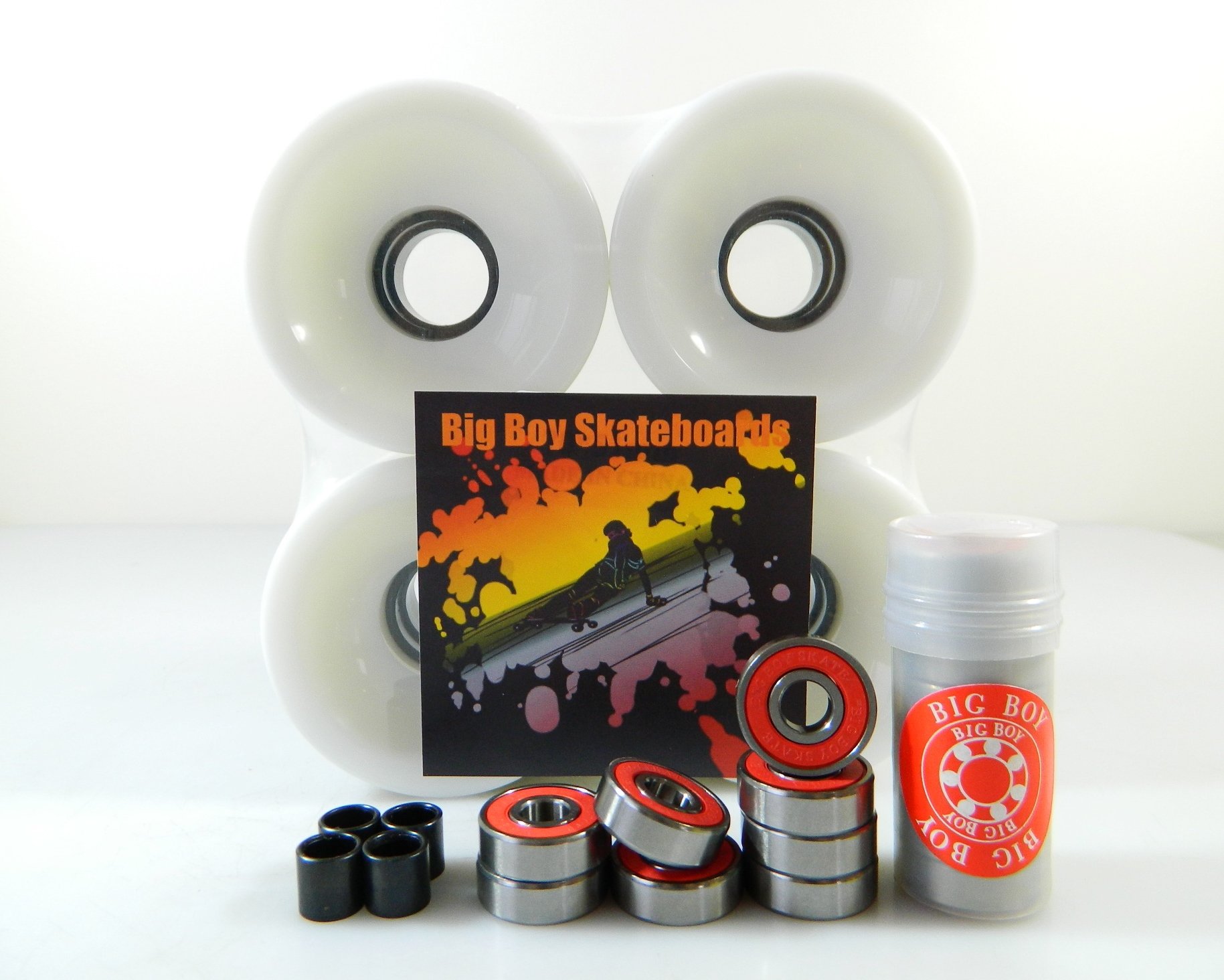 Longboard Cruiser Skateboard High Rebound Wheels + ABEC-7 Speed Bearings White