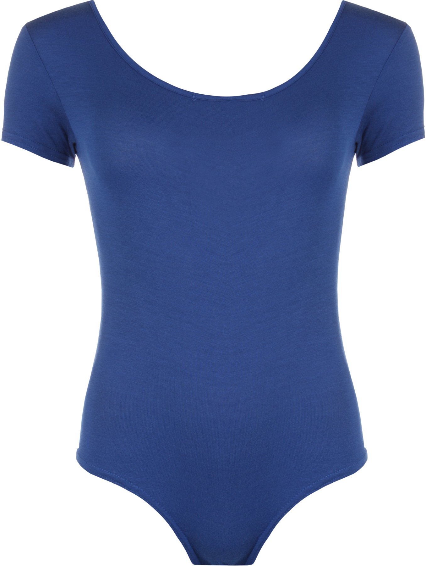 WearAll Ladies Stretch Bodysuit Top Womens Leotard - Blue - 12/14