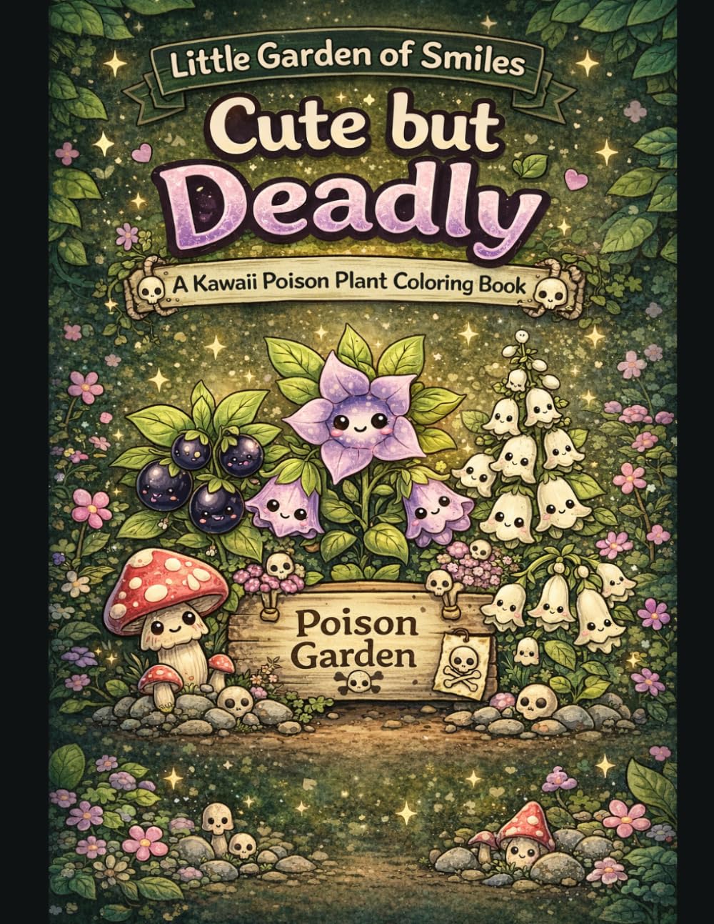 Little Garden of Smiles: A Cute Kawaii Coloring Book of Sweet & Poisonous Plants (Sweet & Mischievous Collection)
