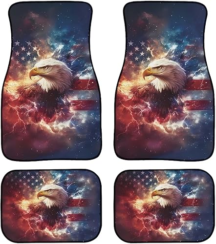 Miniatura 14 de Coloranimal Alfombrillas abstractas hippie para automóvil, 4 piezas, retro, años 60, 70, Groovy Daisy Hippy, alfombrillas universales para la Patrón