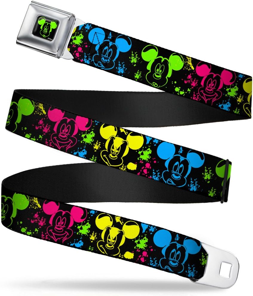 Buckle-Down Seatbelt Belt - Mickey Expressions/Paint Splatter