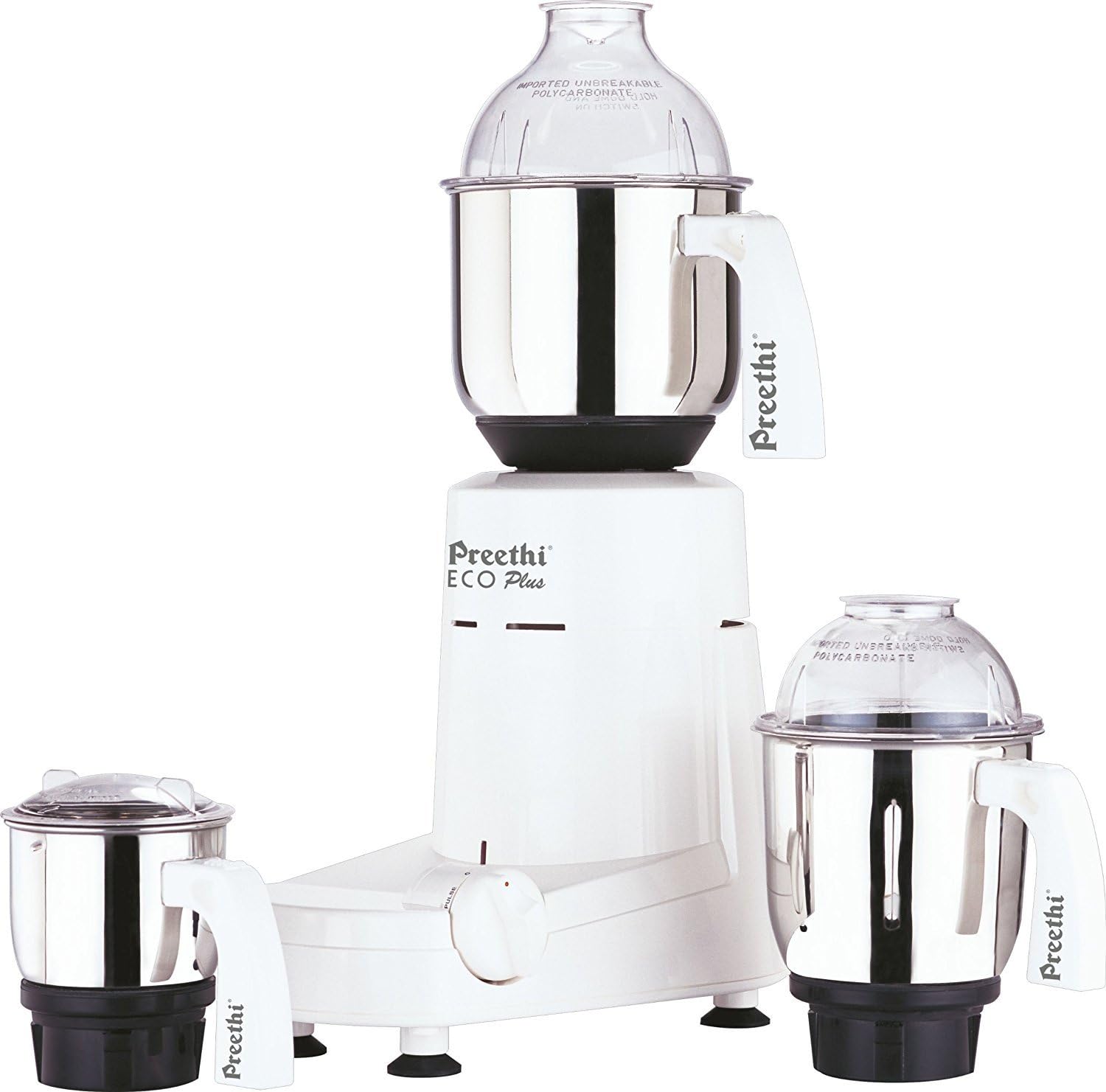 Eco Plus Mixer Grinder 110-Volt for use in USA/Canada, white, 3-jar