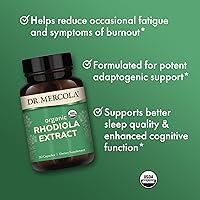 Vista 4 de Dr. Mercola Extracto de Rhodiola, 30 porciones (30 cápsulas), suplemento dietético, apoya el estado de ánimo y el manejo del estrés, sin OMG