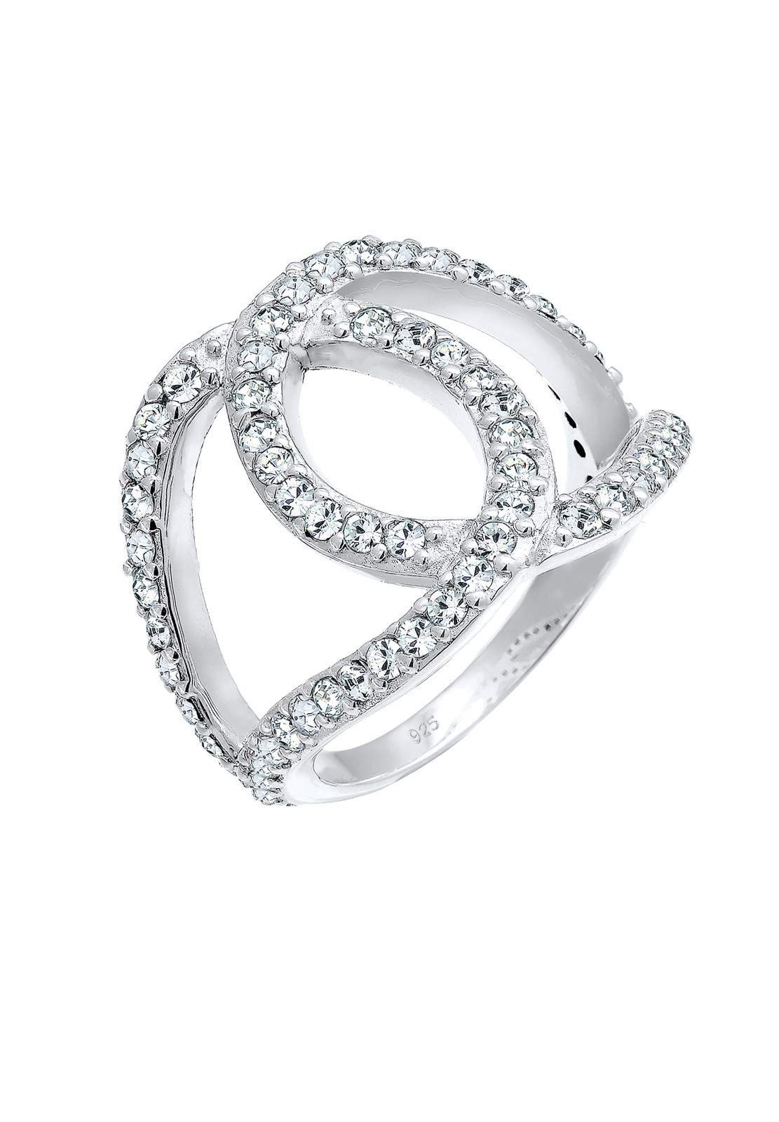 Elli Women 925 Sterling Silver Knot Crystals Ring