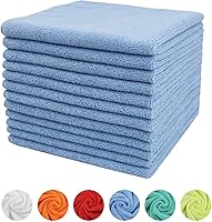 Vista 9 de Tricol Clean Paño de limpieza de microfibra, 16 x 16 pulgadas, paquete de 12 trapos de limpieza ultra gruesos, súper absorbentes, sin pelusa y sin