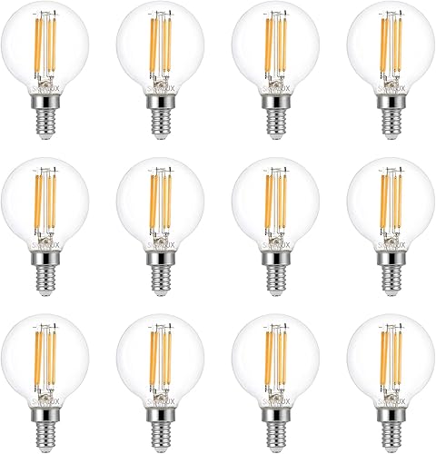 Miniatura 1 de Sigalux Bombillas LED de candelabro regulables, bombillas E12 de 60 W, bombillas de vela G16.5, 2700 K blanco cálido, bombilla LED E12 para