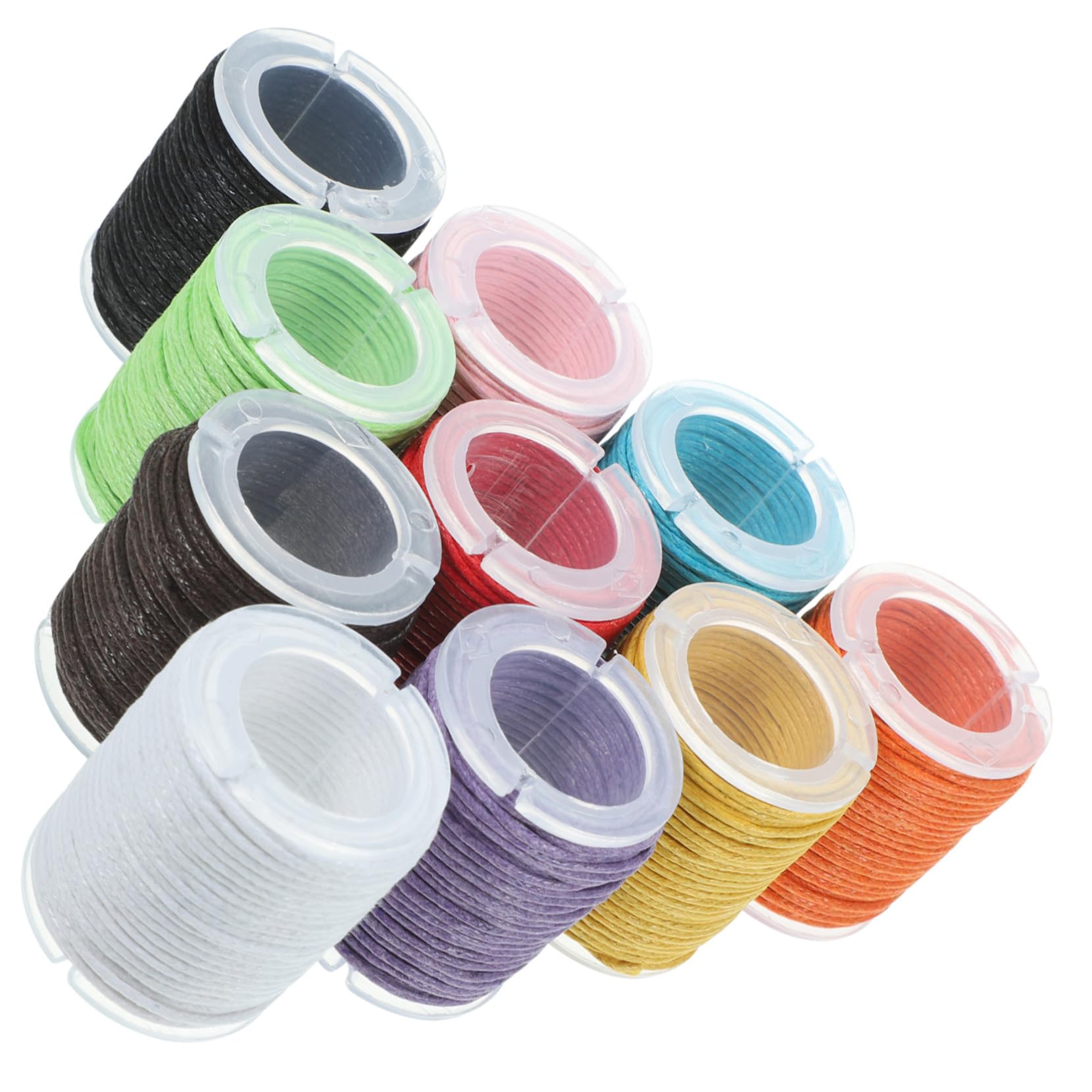 Fil mélangé solide contre l'effilochage en corde coton cirée TEHAUX pour bracelets DIY