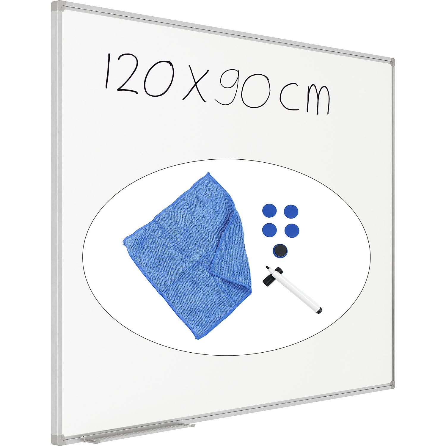 eurokraft basic | Whiteboard-Sets inkl. Zubehör | Stahlblech, lackiert, BxH 1200 x 900 mm