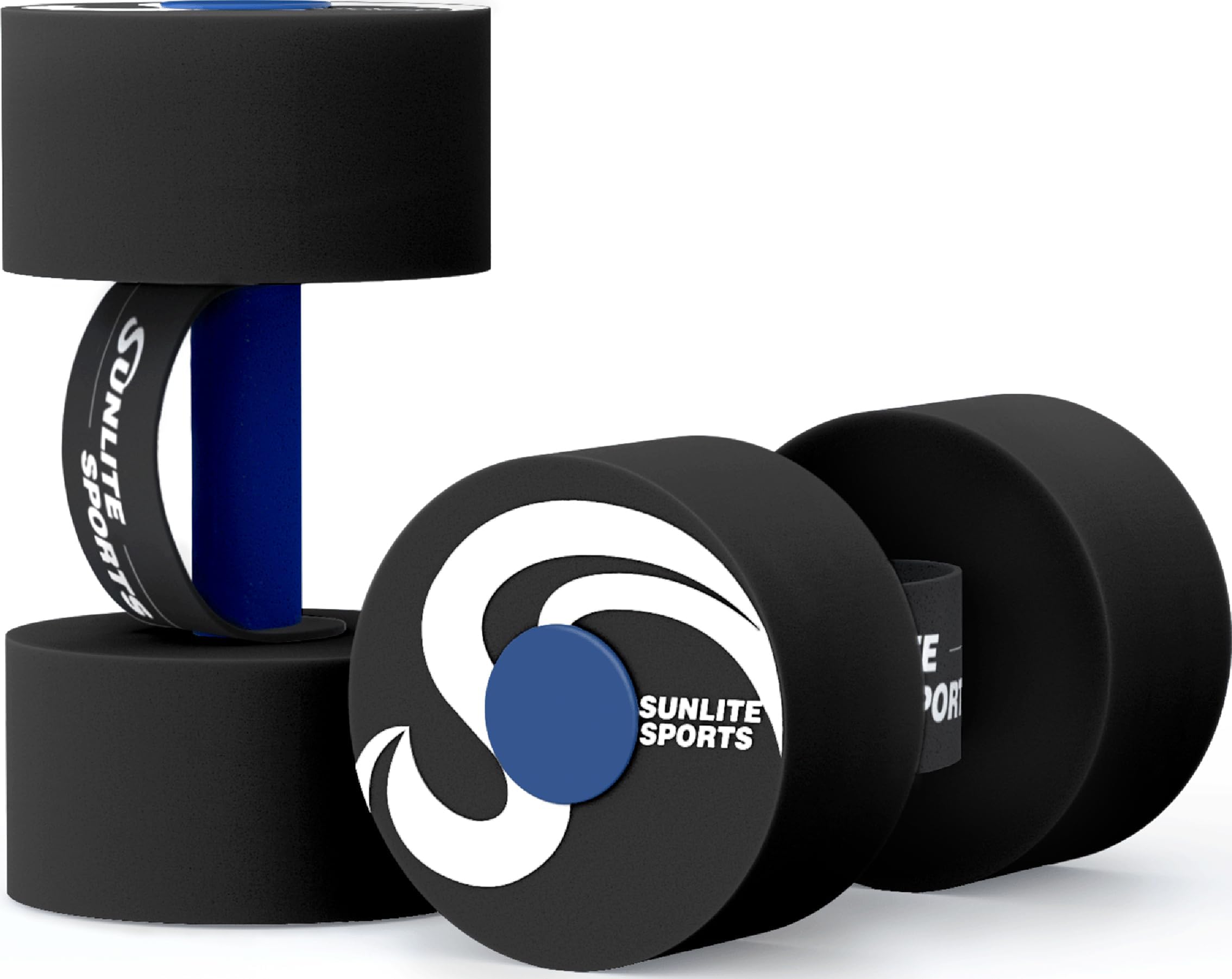 Sunlite Sports High-Density EVA-Foam Dumbbell Set, Water Weight, Swim Belt, Soft Padded, Water Aerobics, Aqua Therapy, Pool Fitness, Water Exercise