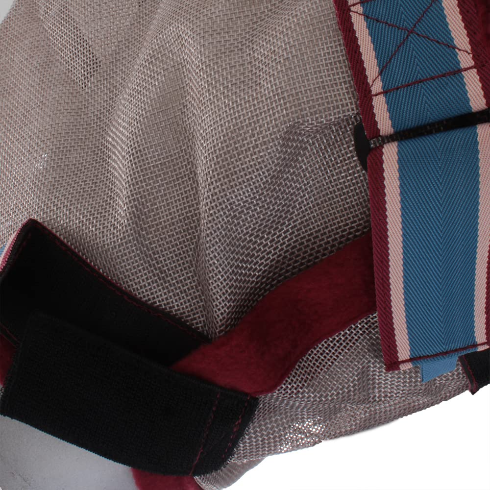 Horseware Rambo Fly Mask Plus Oatmeal/Cherry, Peach & Blue Fliegenmaske