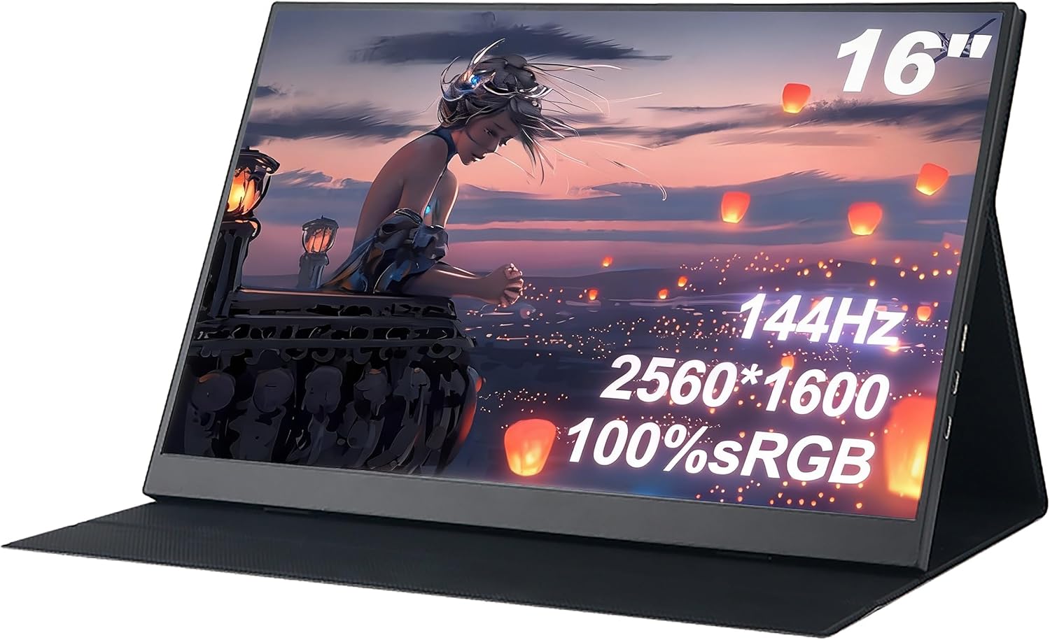 شاشة محمولة من جيستون بشاشة 2.5K QHD 2560 × 1600، شاشة العاب 100% sRGB 144Hz معدل تحديث 144Hz، شاشة لابتوب ثانية نوع C HDMI، شاشة سفر لجهاز PS4/5 Xbox Switch MAC - 5K - 144Hz 2026