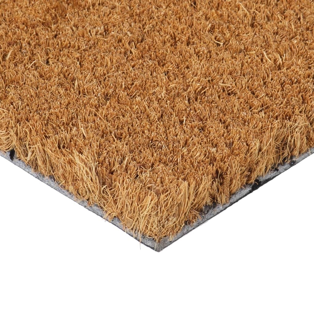 Felpudo natural de fibra de coco con mechones de 45 x 75 cm con base de PVC antideslizante, para interior y exterior, ideal como felpudo para la puerta, rascador para suciedad
