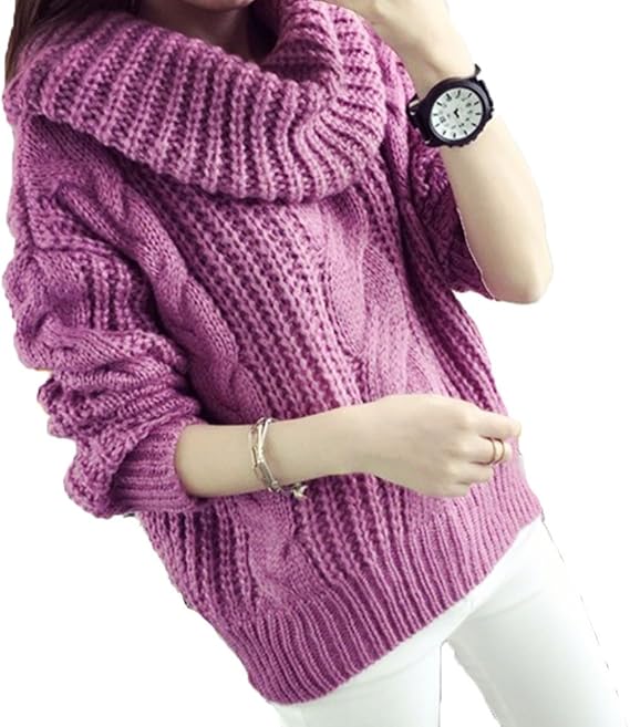 Amazon Co Jp オフタートル ケーブル編み レディース タートルニット ローケージ 大人可愛い セーター パープル ファッション Amazon Co Jp オフタートル ケーブル編み レディース タートルニット ローケージ 大人可愛い セーター パープル ファッション