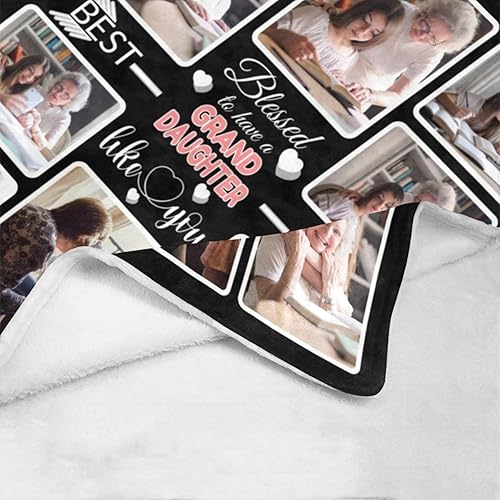 Miniatura 8 de Manta personalizada para nieta, mantas personalizadas con fotos, haz una manta de cama personalizada, manta de recuerdo personalizada para la mejor
