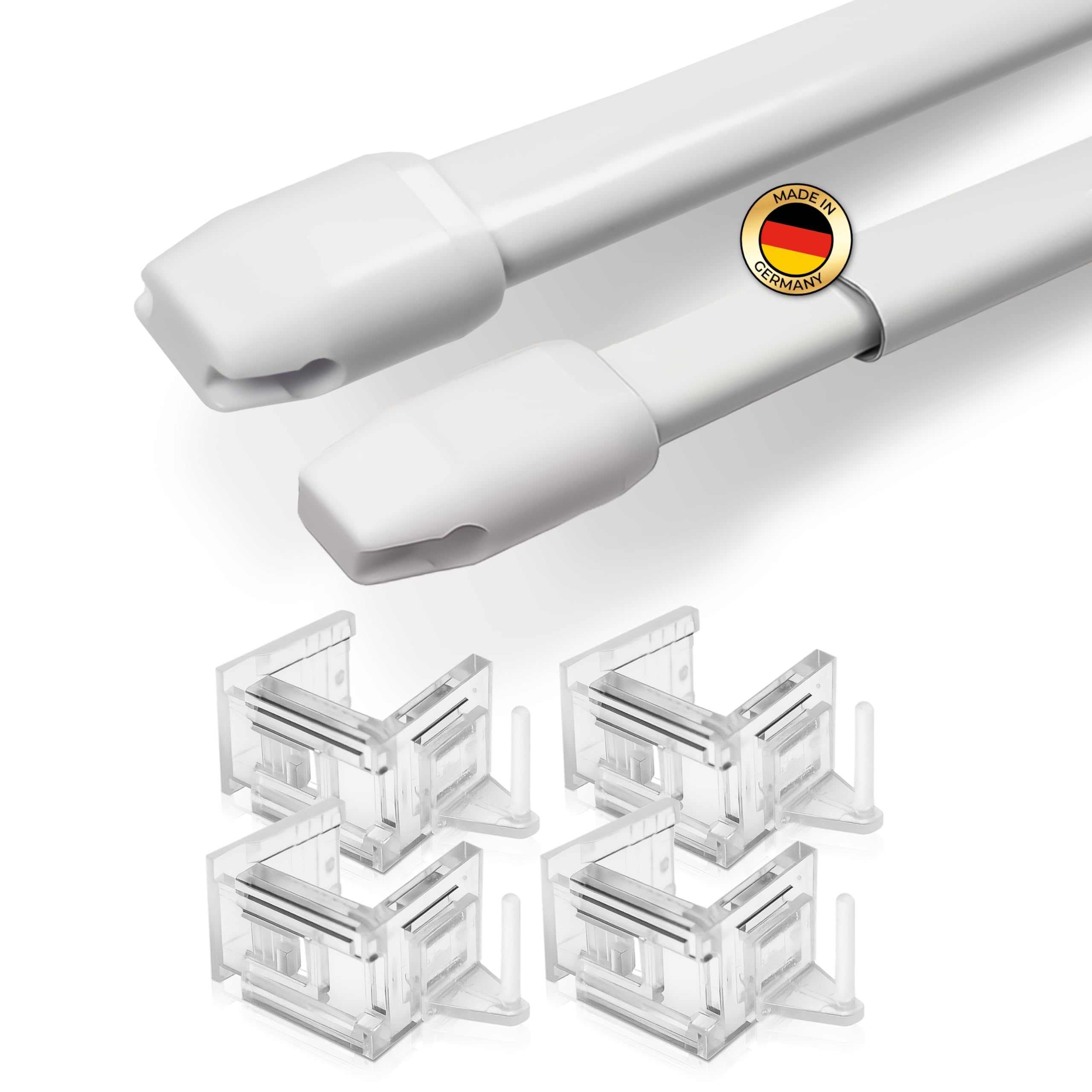 Tringle à rideaux sans perçage extensible 40-60 cm avec support adhésif pour vitrage lot de 2