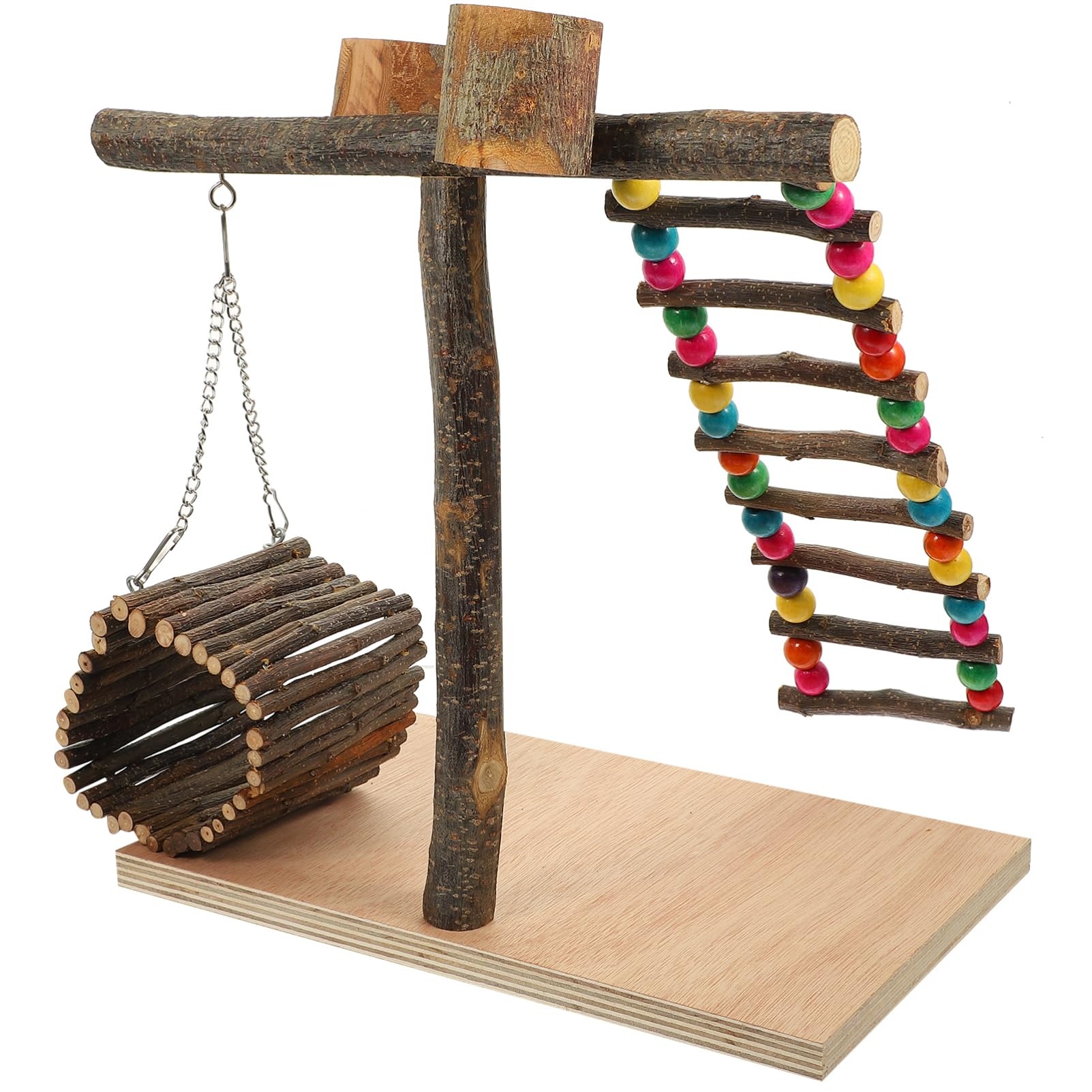 Housoutil de Loros Percha para Loros Soporte Interactivo para Entrenamiento de Aves y Periquitos Zona para Pájaros Jaula de Mesa