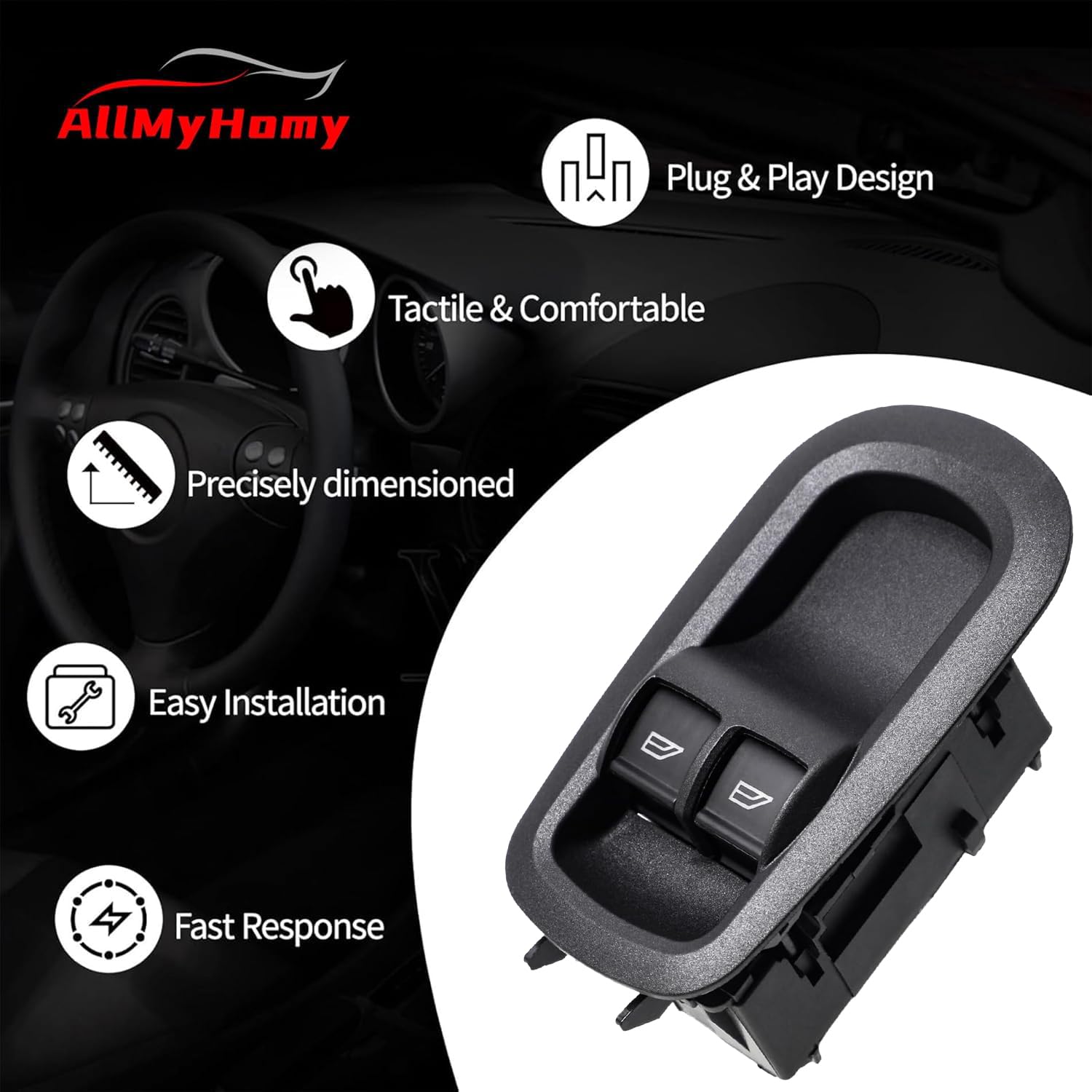 Window Switch for Ford Transit 150 250 350 350 HD 2015-2021, AllMyHomy Master Window Switches for Ford Transit MK8 Custom 2014-2019, Front Left Driver Side Control Switch, Replaces OE: 1791339 2029885