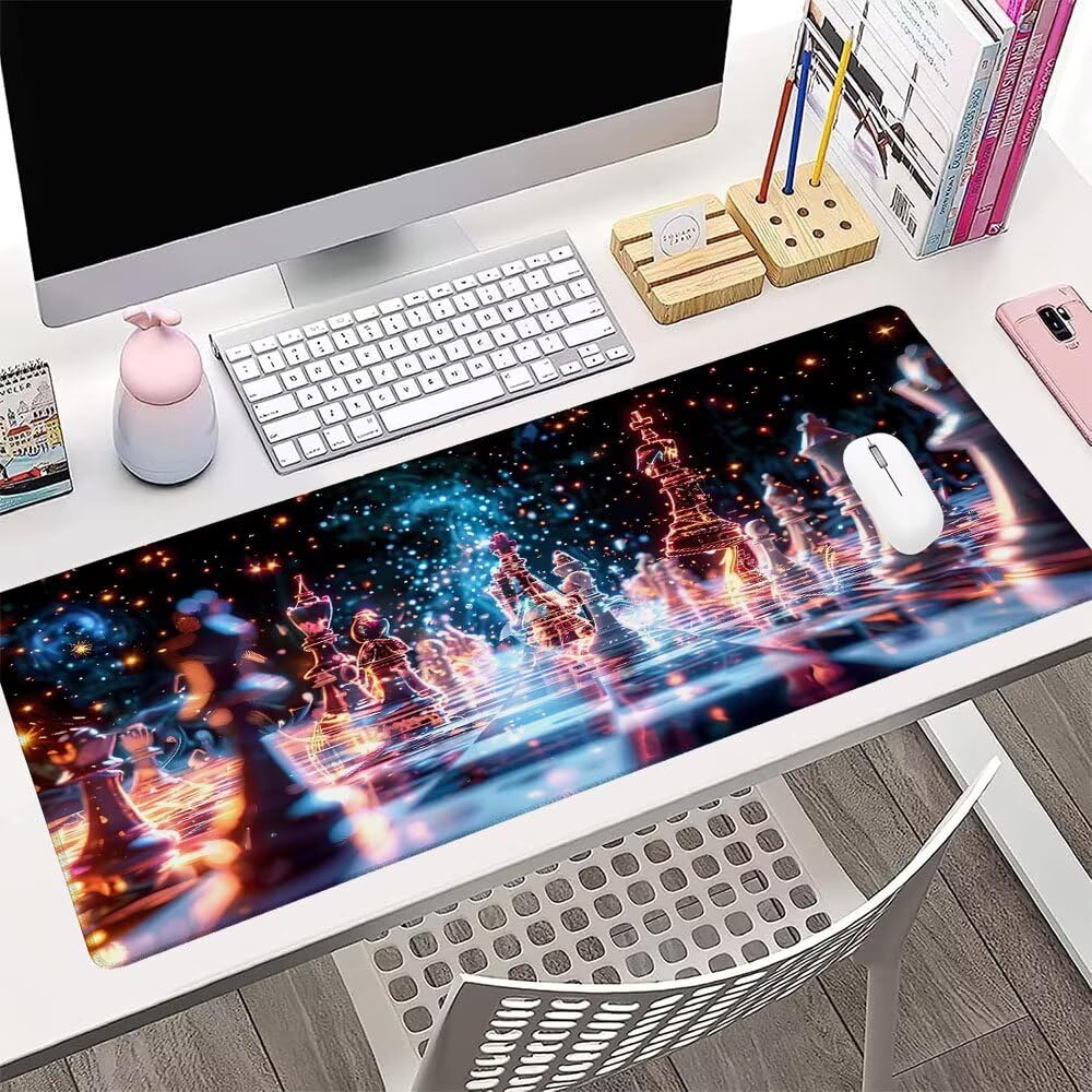 Alfombrilla de Mouse para Juegos, Nero, XXL, Antideslizante, Impermeable, Diseño de Astratto, Extendido, Grande, 1200x600x3mm, para PC, Laptop, Ufficio, Famiglia d-301