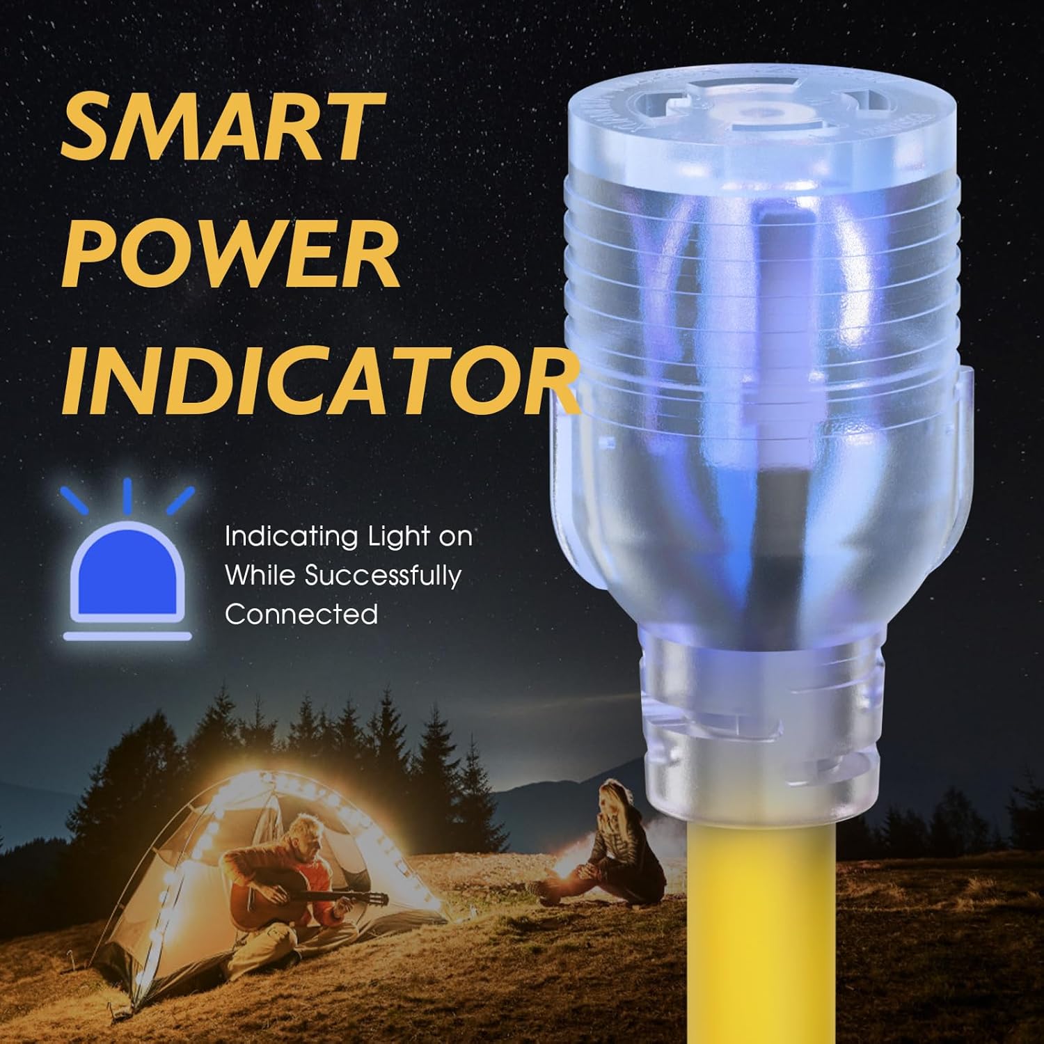 TOOLIOM 30 Amp Generator Cord, L5-30P/L5-30R Generator Extension Cord, UL Listed 125V 3750W 10 AWG SJTW with Lighted Power Indicator (25FT)