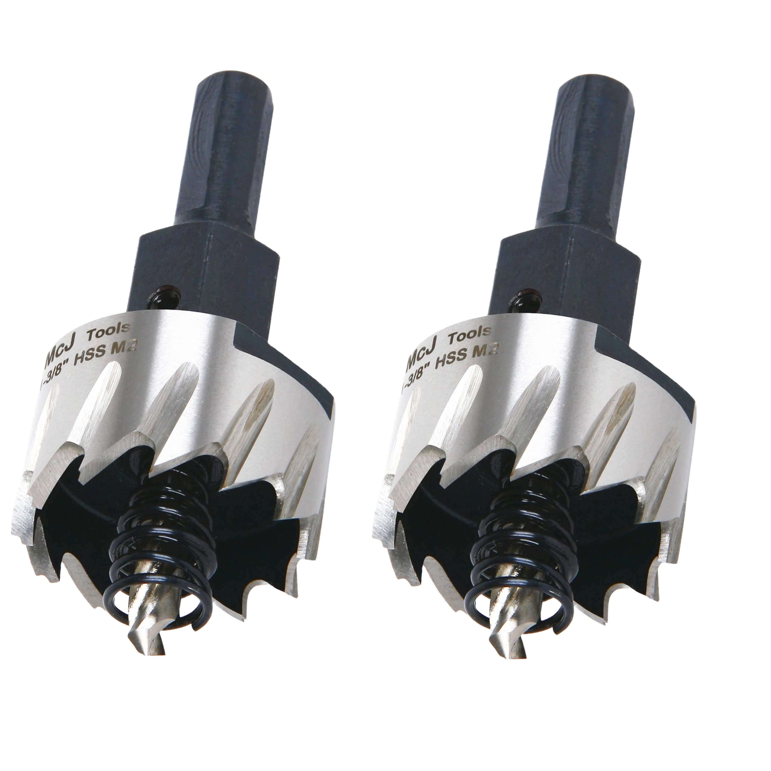McJ Tools1-3/8 Inch HSS M2 Drill Bit Hole Saw for Metal, Steel, Iron, Alloy, Ideal for Electricians, Plumbers, DIYs, Metal Professionals 2 Pack