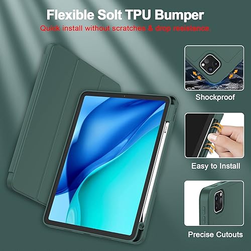 Miniatura 5 de ZryXal - Funda para iPad Pro de 11 pulgadas 2021 (3 generación)2020 (2 generación) con soporte para lápices, funda inteligente para iPad compatible