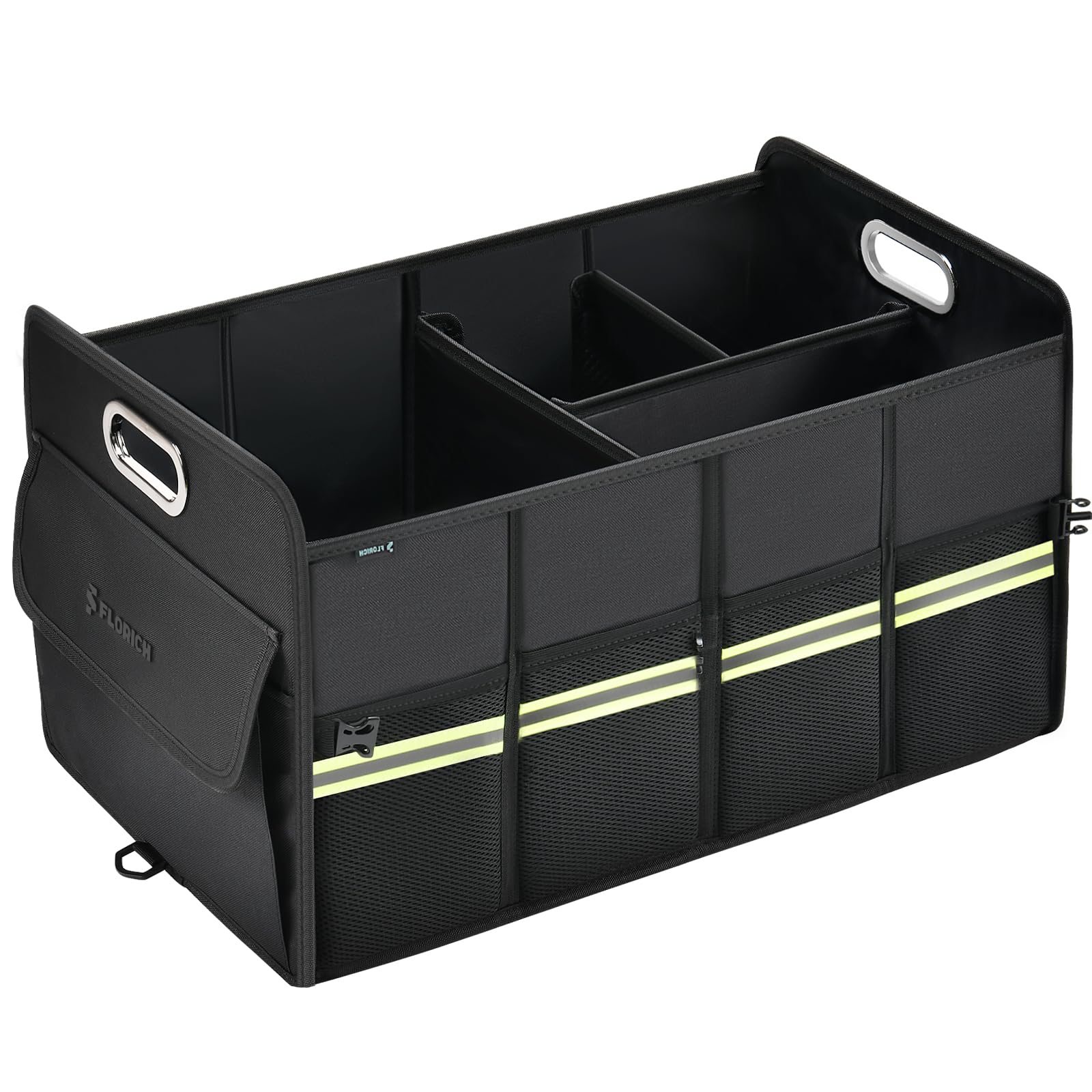 FLORICH Organizador Maletero Coche con Compartimentos Bolsa Plegable para Maletero de Primera Calidad Resistente Antideslizante Impermeable con Varios Compartimentos para SUV, Camionetas, Jeeps