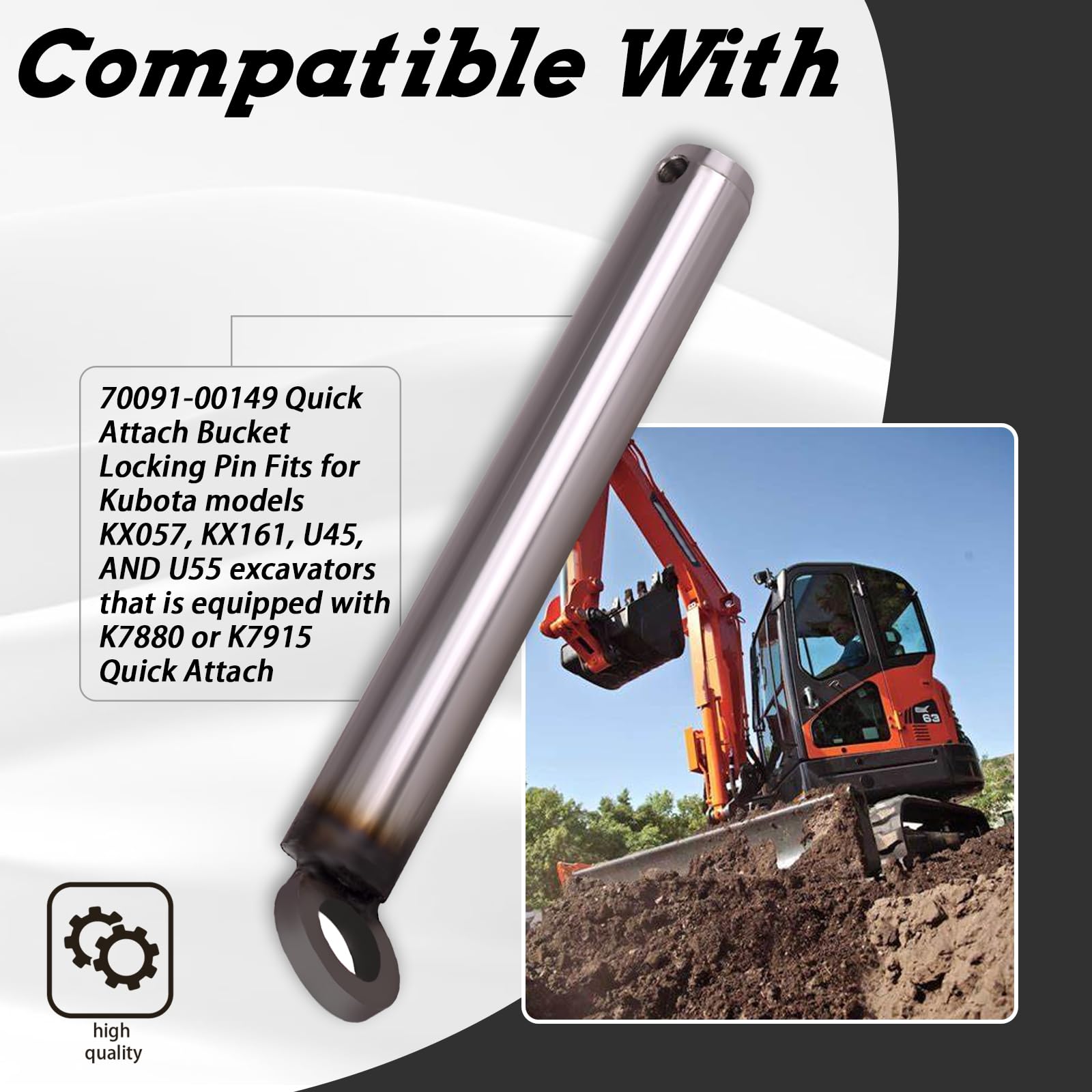 kページ SeDeplacer Quick Release Locking Pin for Kubota KX057, U55