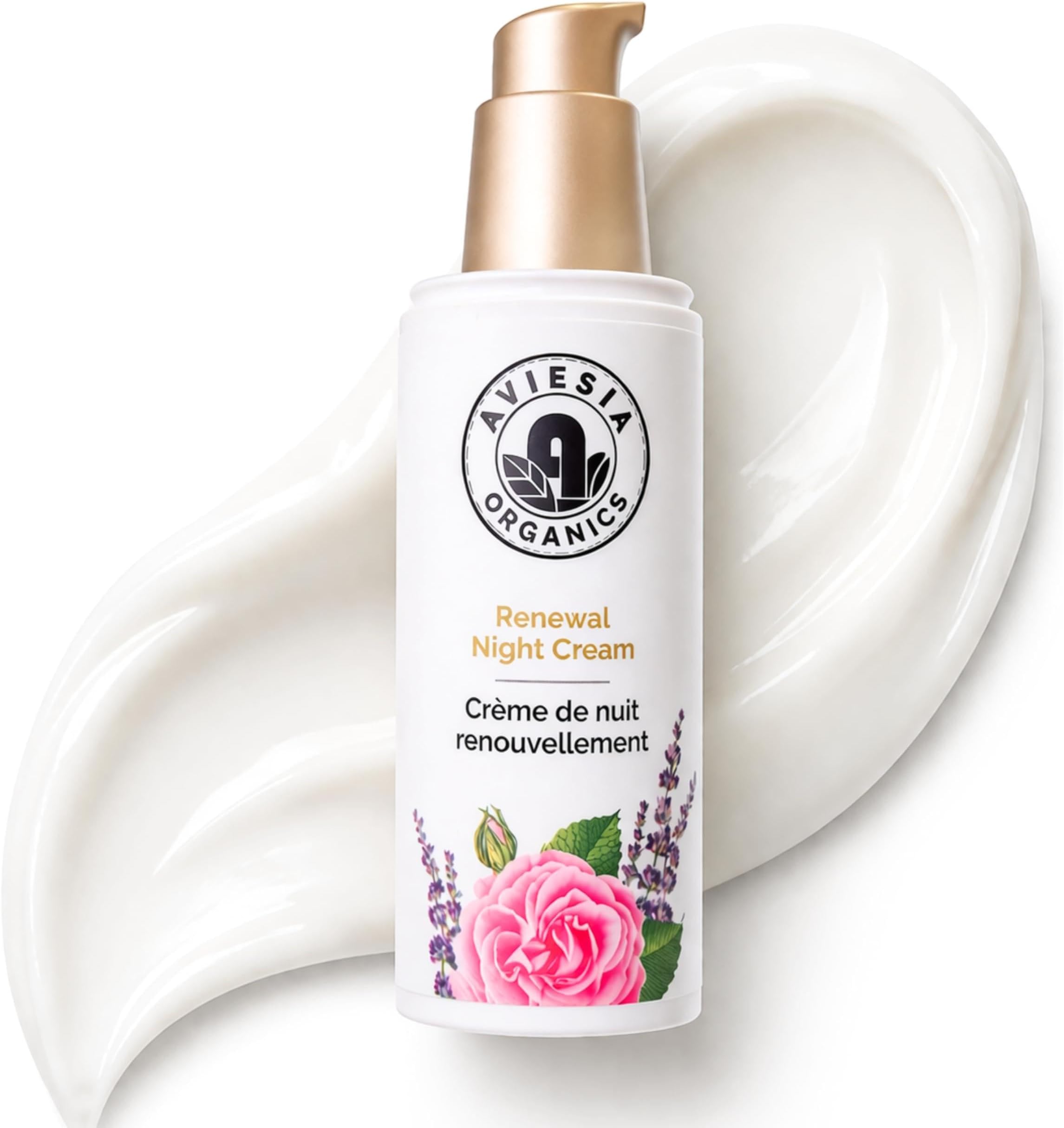 Aviesia Organics Renewal Night Cream - USDA Certified- NO Alcohol. NO Parabens. NO Artificial Fragrance. Deep Moisturizer for Hydrating.Repairing.Replumping .Perfect for dry skin (60ML)