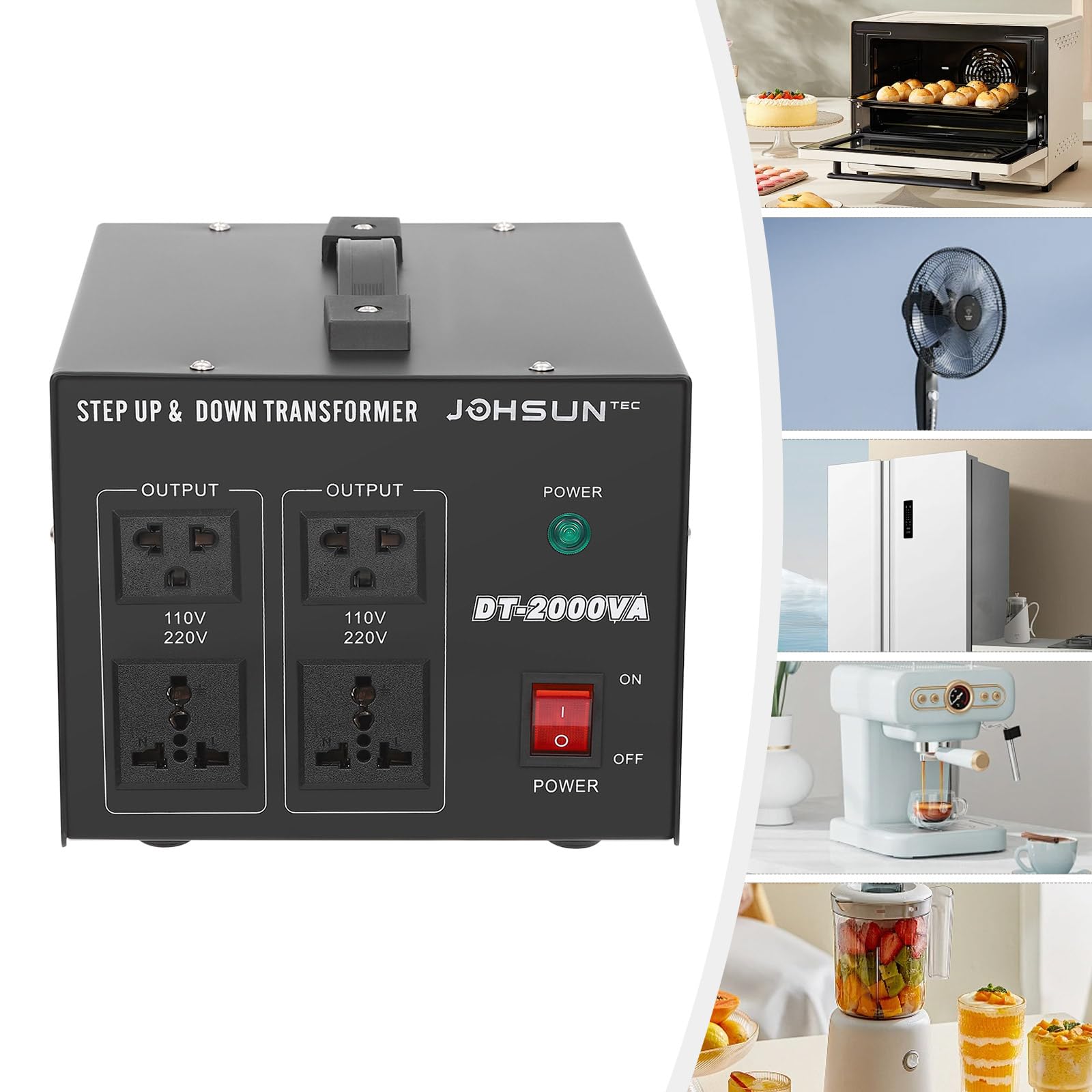 Trasformatore di tensione da 2000 W, 220 V, 110 V, Step Up/Down – Trasformatore di corrente ad alte prestazioni per viaggi internazionali, elettrodomestici, condizionatori, utensili elettrici