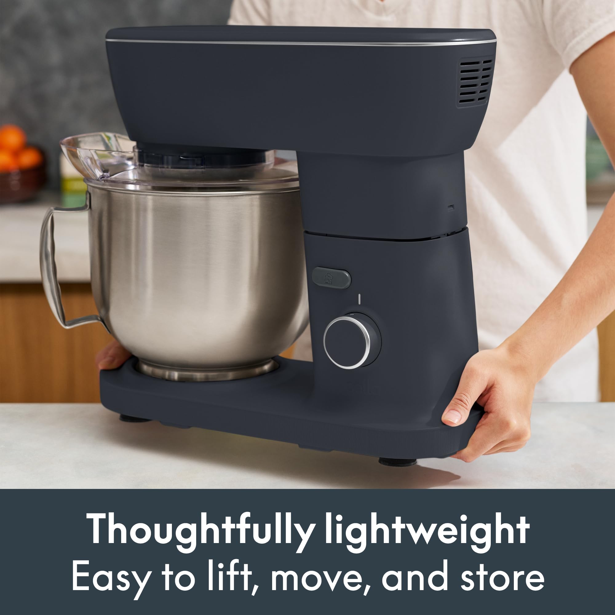 bella STIR 5.3Qt Tilt-Head Stand Mixer, 12-Speed Countertop Mixer, Slate view 2