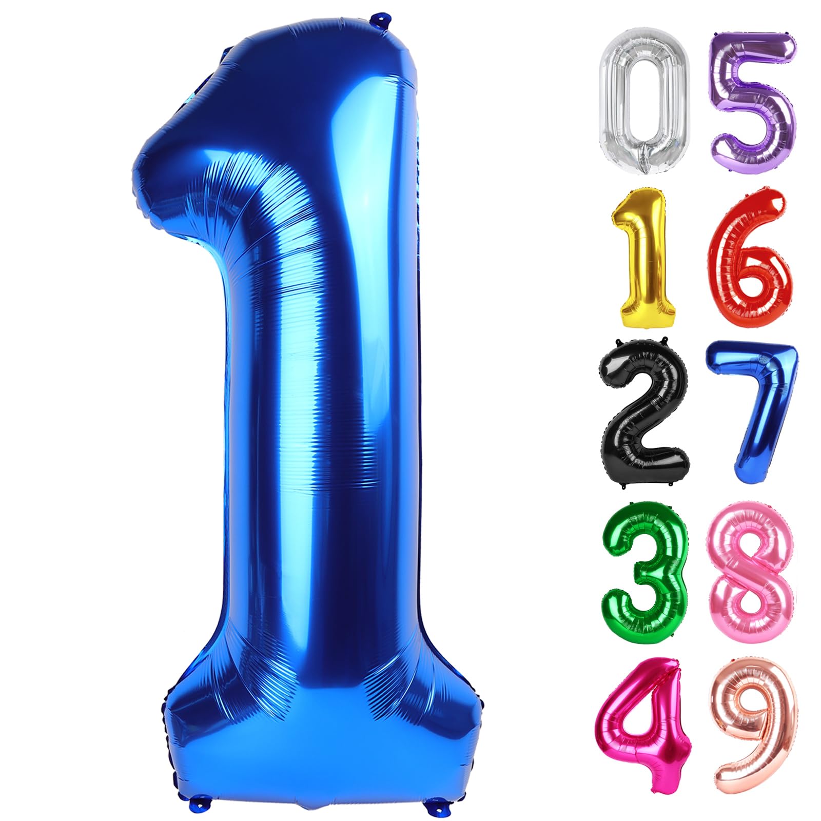 Navy Blue Number 1 Balloon 40 Inch, 1st Birthday Decorations Men Women