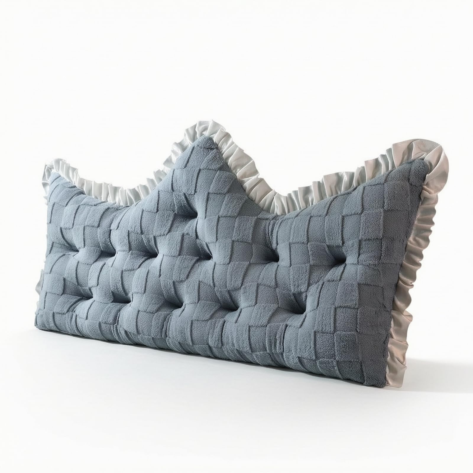 Almohada de Respaldo Cojín Respaldo Corona Cojín Lectura con Terciopelo Tafetán y Relleno Grueso Que Brinda Confort Mullido Adecuada para Dormitorio, Gris雅韵, 120 55cm