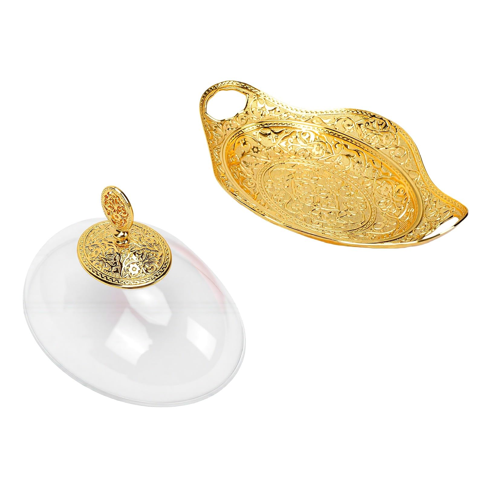 Porta Caramelle Decorativo con Coperchio, Motivo Floreale in