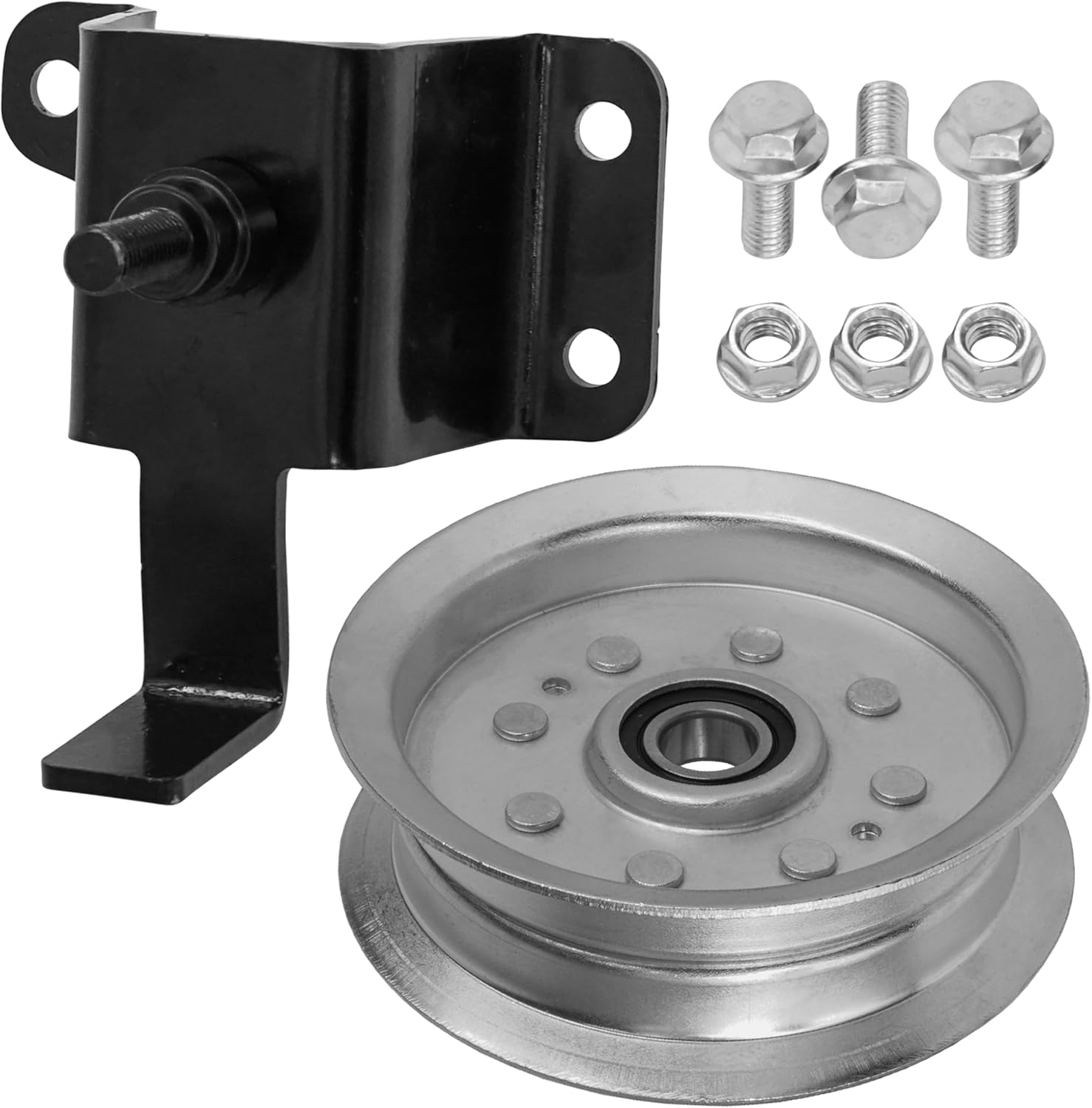 Caltric GY20718 AUC1762 Deck Idler Bracket Repair Kit & Pulley Compatible with John Deere D100 D105