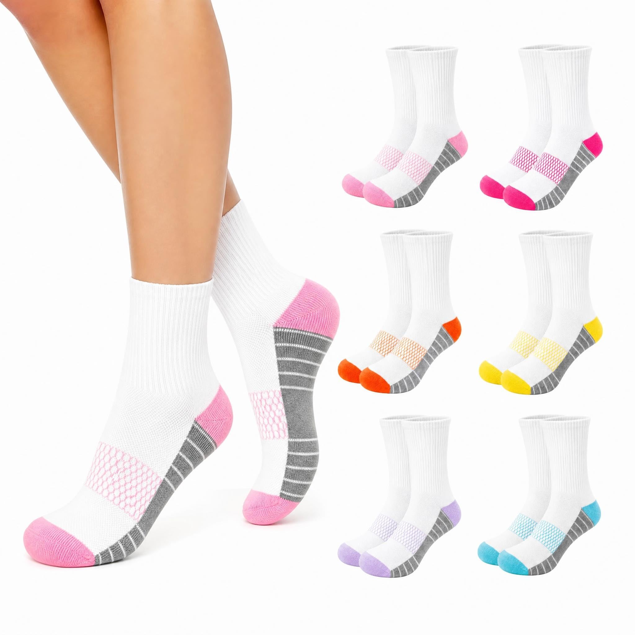 6 Pares Calcetines Deporte Mujer 35-40, Antideslizantes Atléticos Transpirable Running Deportivos Calcetines