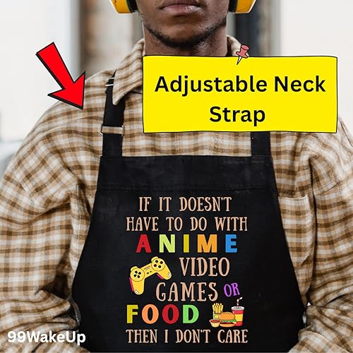Miniatura 6 de Divertido juego de anime, diseño de videojuegos, con temática de comida, delantal, talla única, cocina para hombres y mujeres