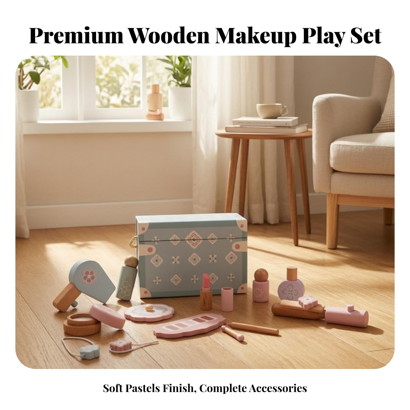 kowaku Caja Maquillaje Juguete Creativo Infantil, Juego Maquillaje , Didáctico, Tocador Juguete con Accesorios, para Casa, Niñas, Niños